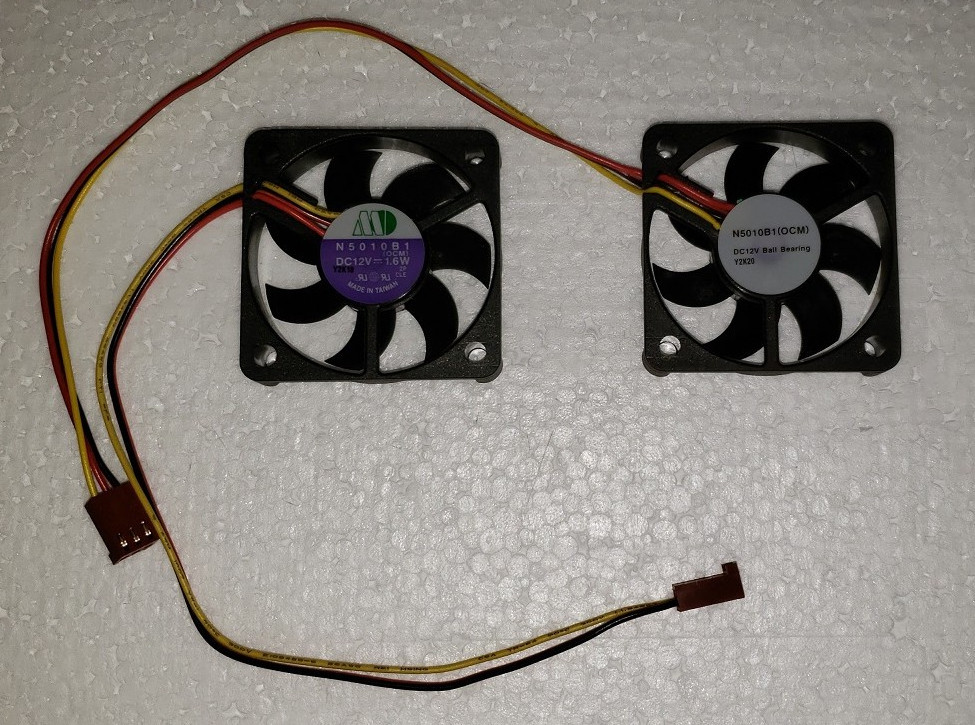 QTY (2) MOTOR ONE / Cooler Master N5010B1 12V Ball Bearing 50mm 3-Wire FAN  NEW