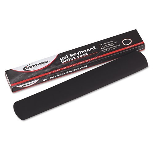 Innovera Gel Keyboard Wrist Rest Fabric Cover Black Ergonomic Desk Support 51527
