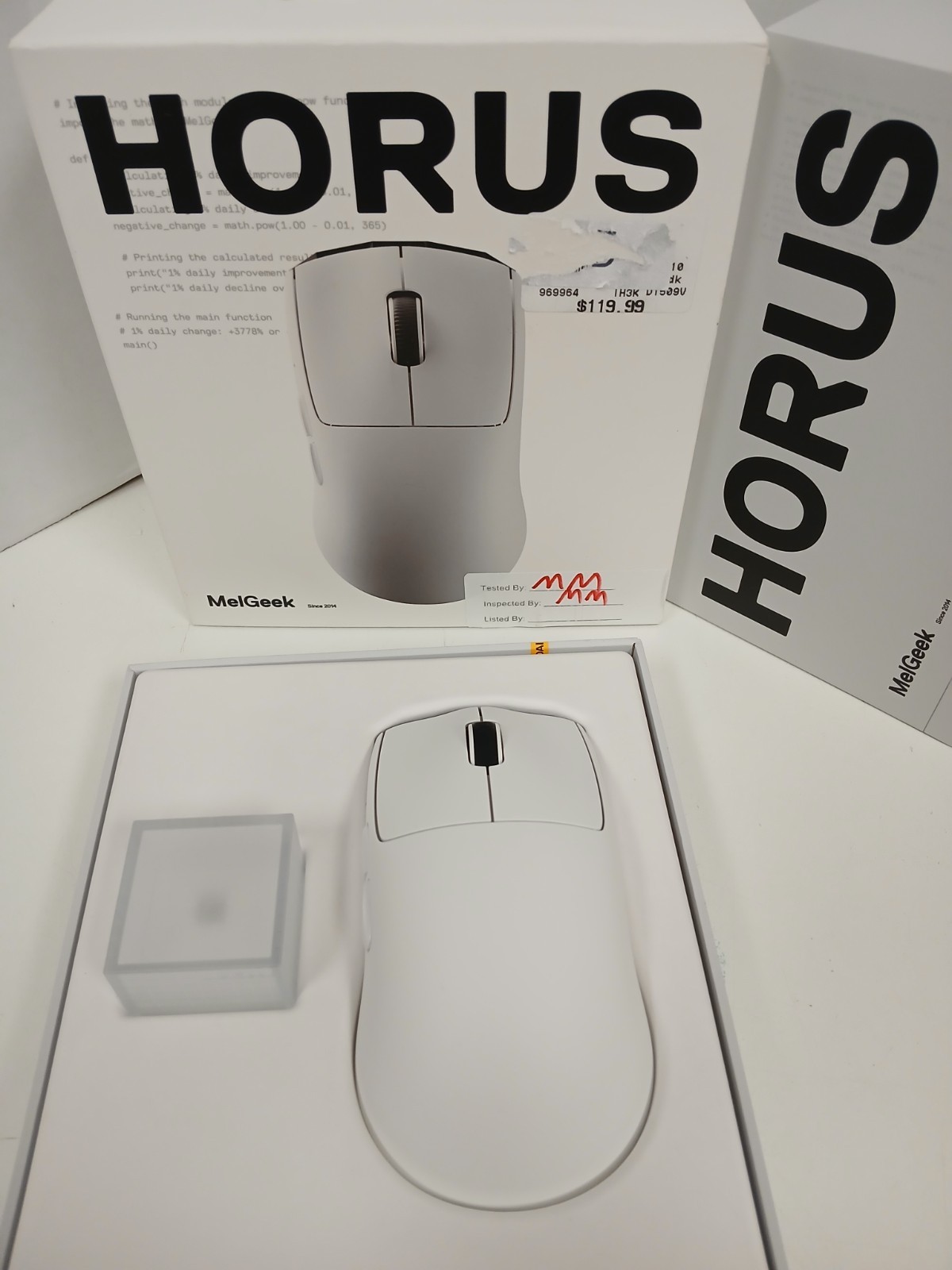 MelGeek Horus Lightweight 8K Gaming Mouse, White