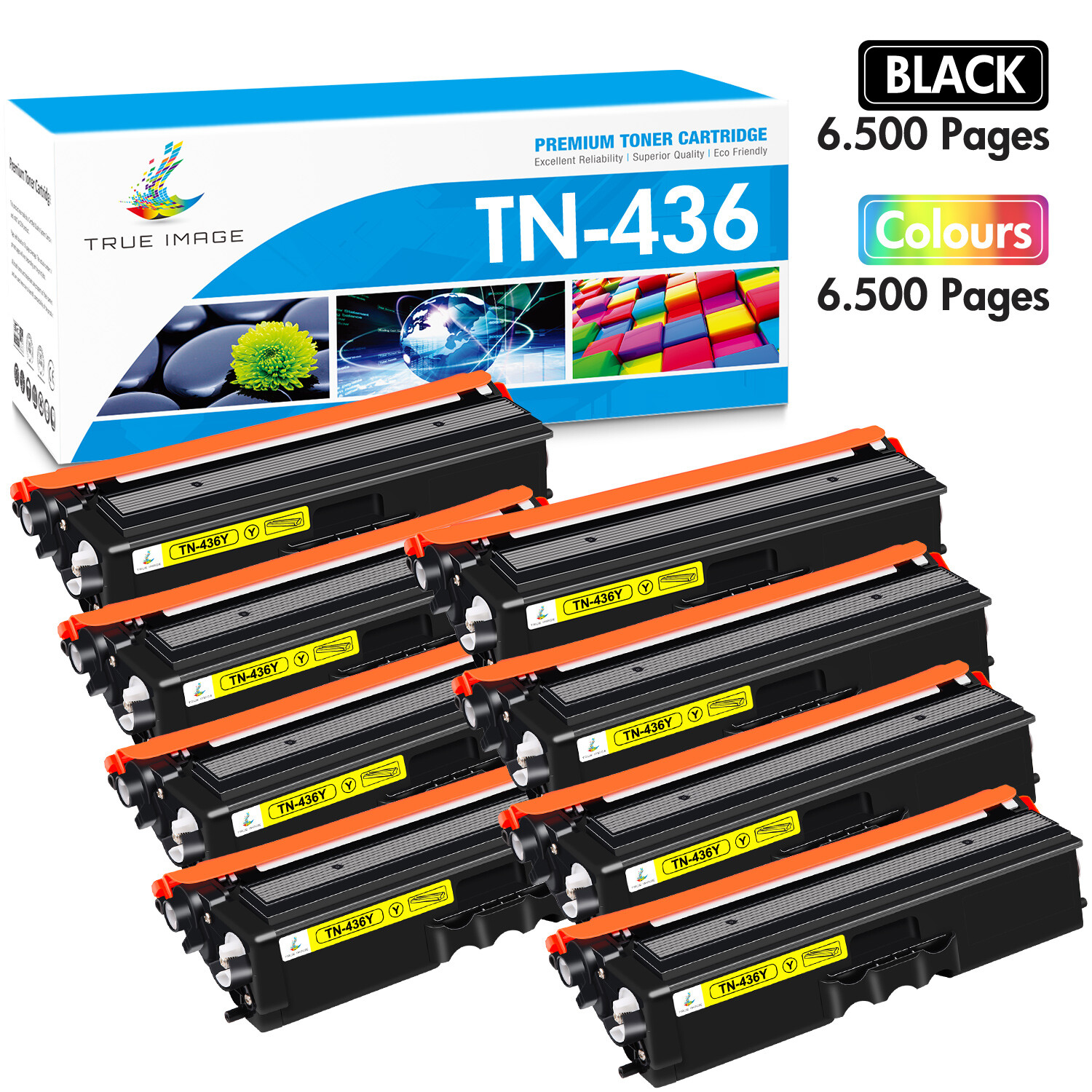 8PK TN436 Yellow Toner Fits for Brother MFC-L8690CDW MFC-L8900CDW MFC-L8610CDW