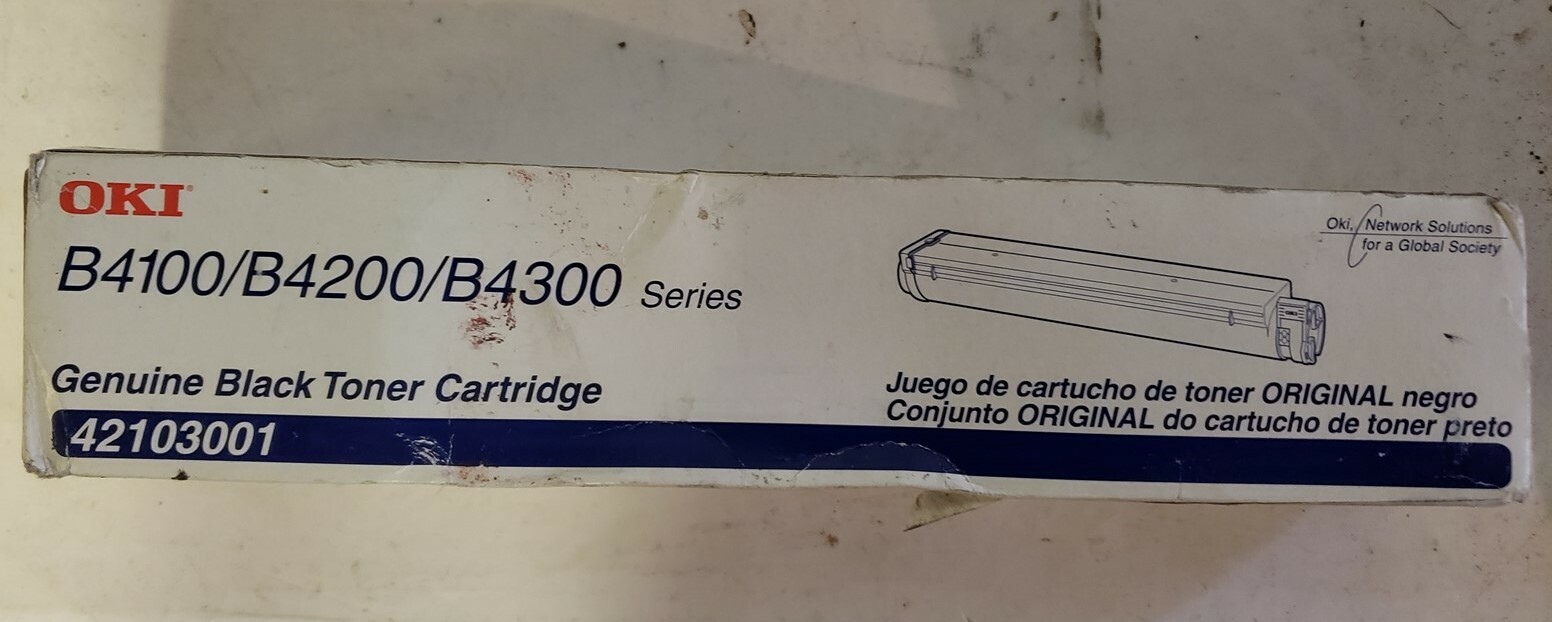 Okidata Black Toner Cartridge 42103001 for B4100 B4200 B4300 Printers