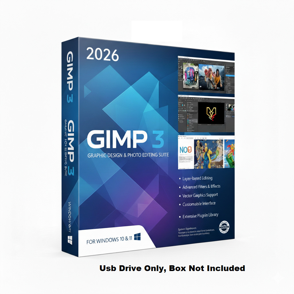 GIMP 3 (2026 Edition) Pro Graphic Design - Photo Editing Software for Windows