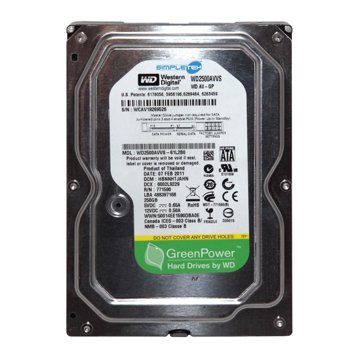 Western Digital Wd2500avvs Hard Disk _