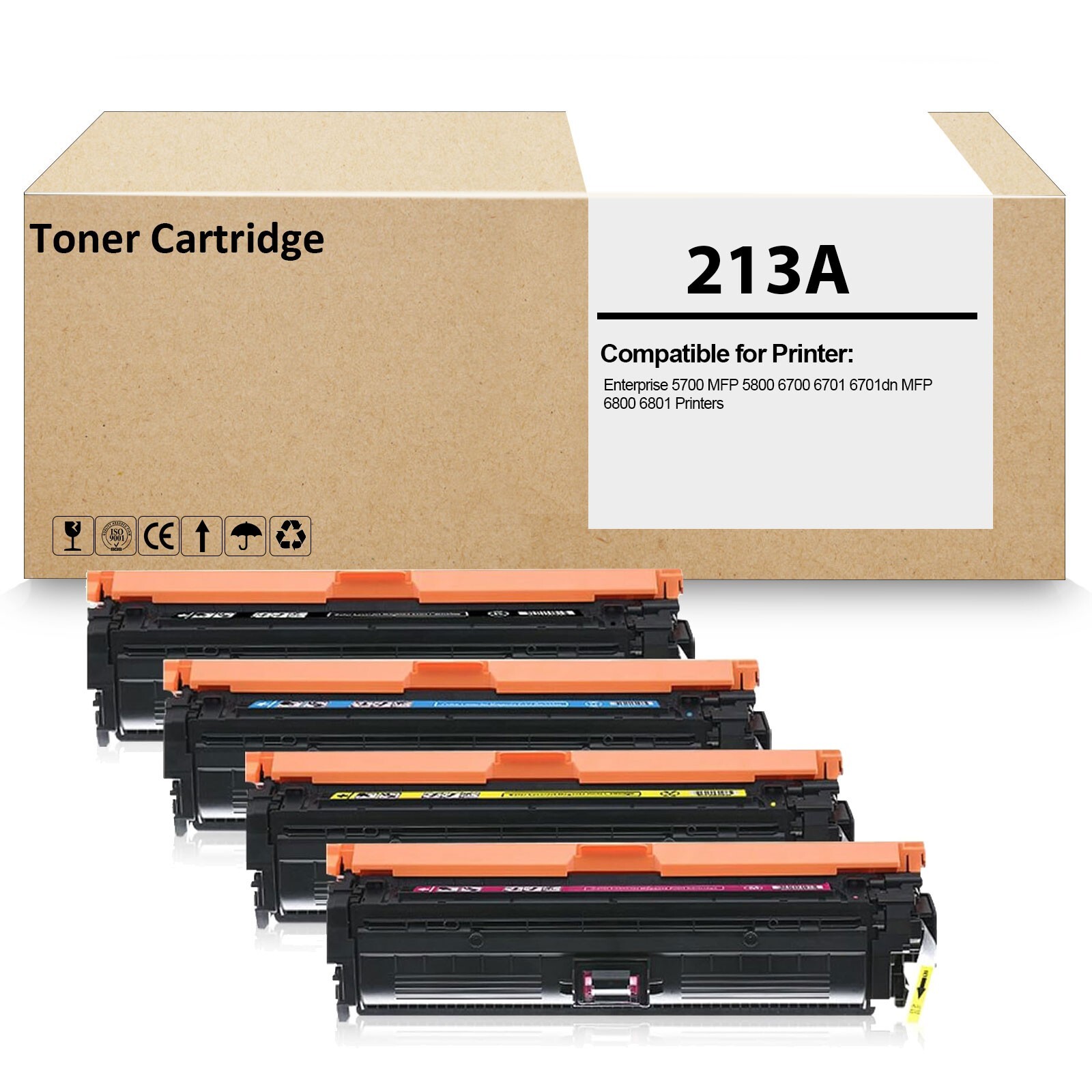 4 Pack 213A W2130A W2131A W2132A W2133A Toner Cartridge for MFP 6800 6801 5700