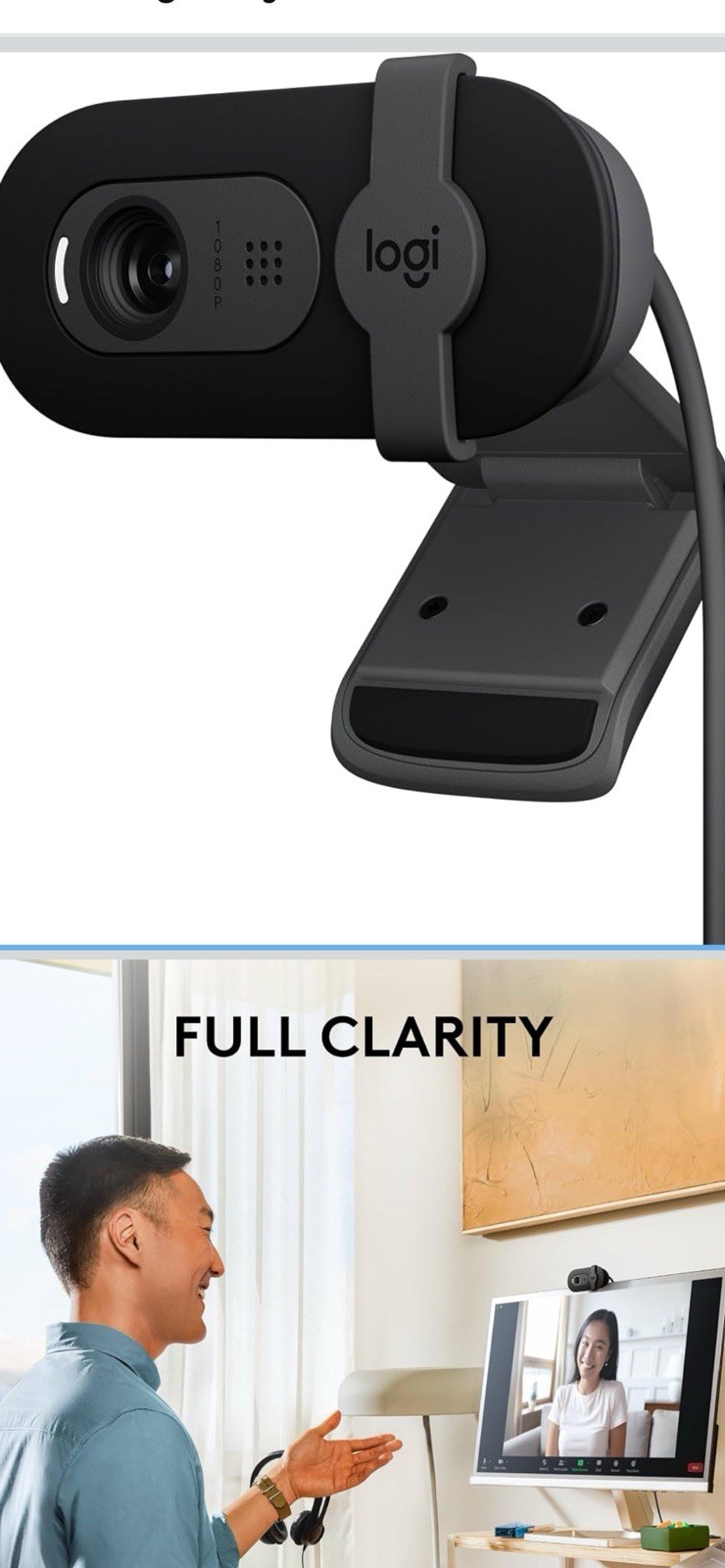 Brio 101 Full HD 1080p Webcam for Streaming and Meetings - Black