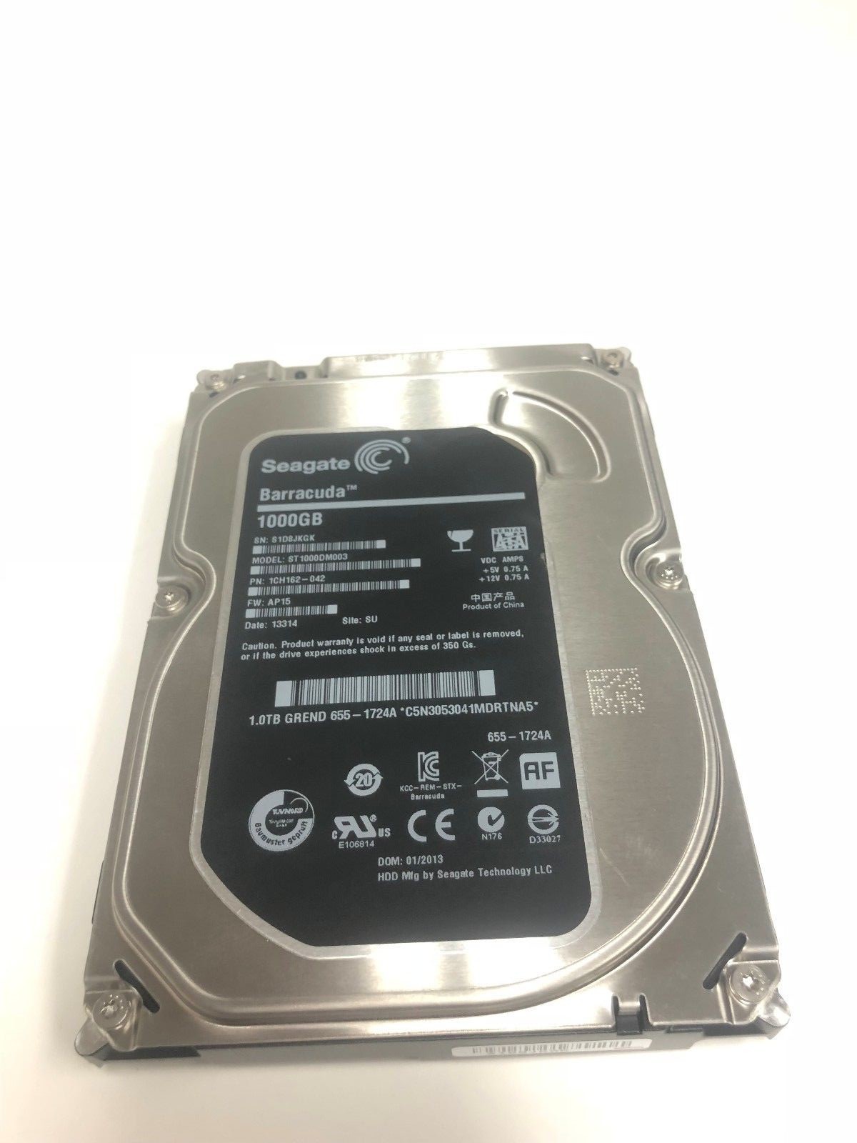 1TB Seagate Barracuda Black 7200 RPM 3.5" Desktop Hard Drive