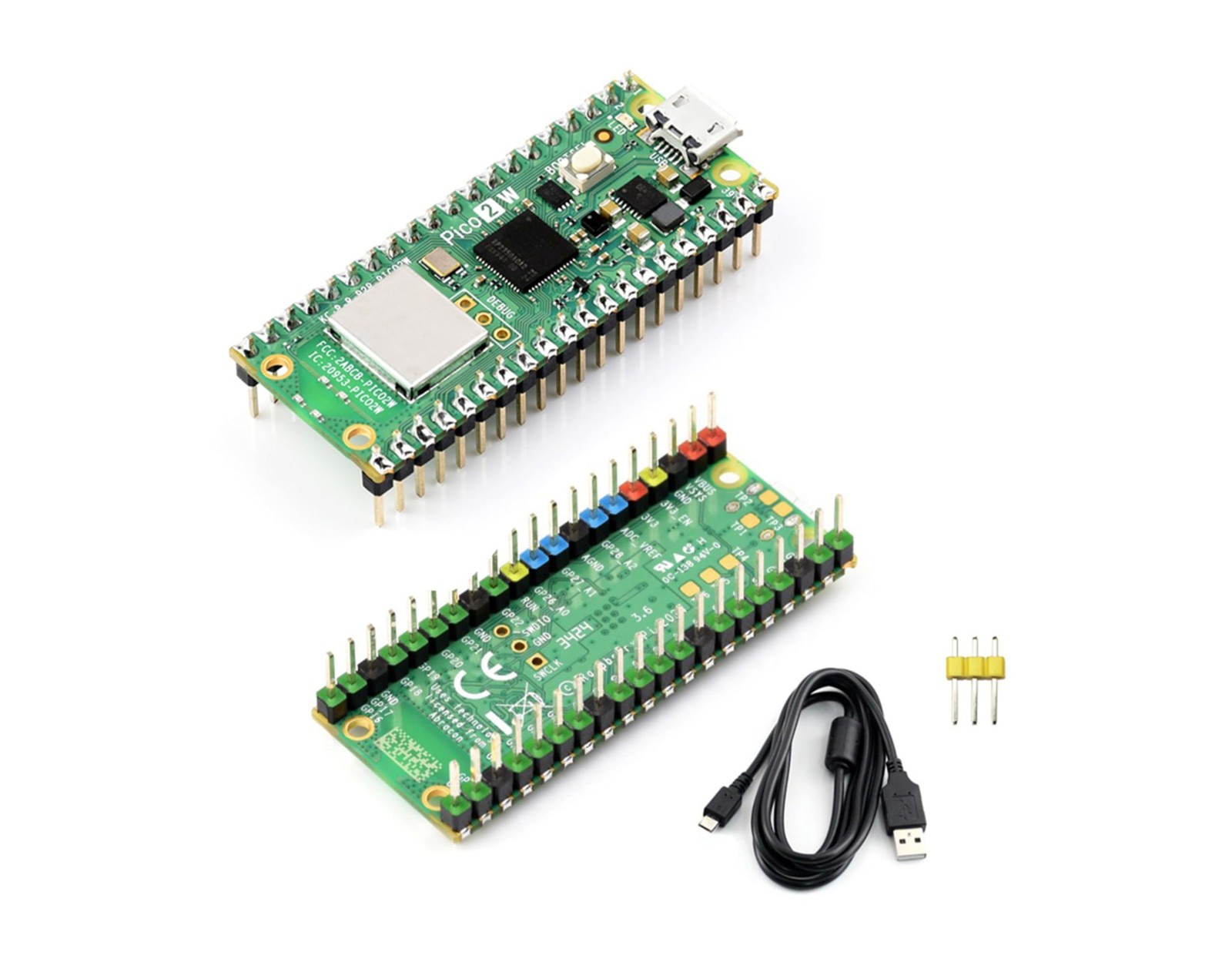 Pico 2 W with Color Soldered Header Compatible Raspberry Pi 2 W 1PCS