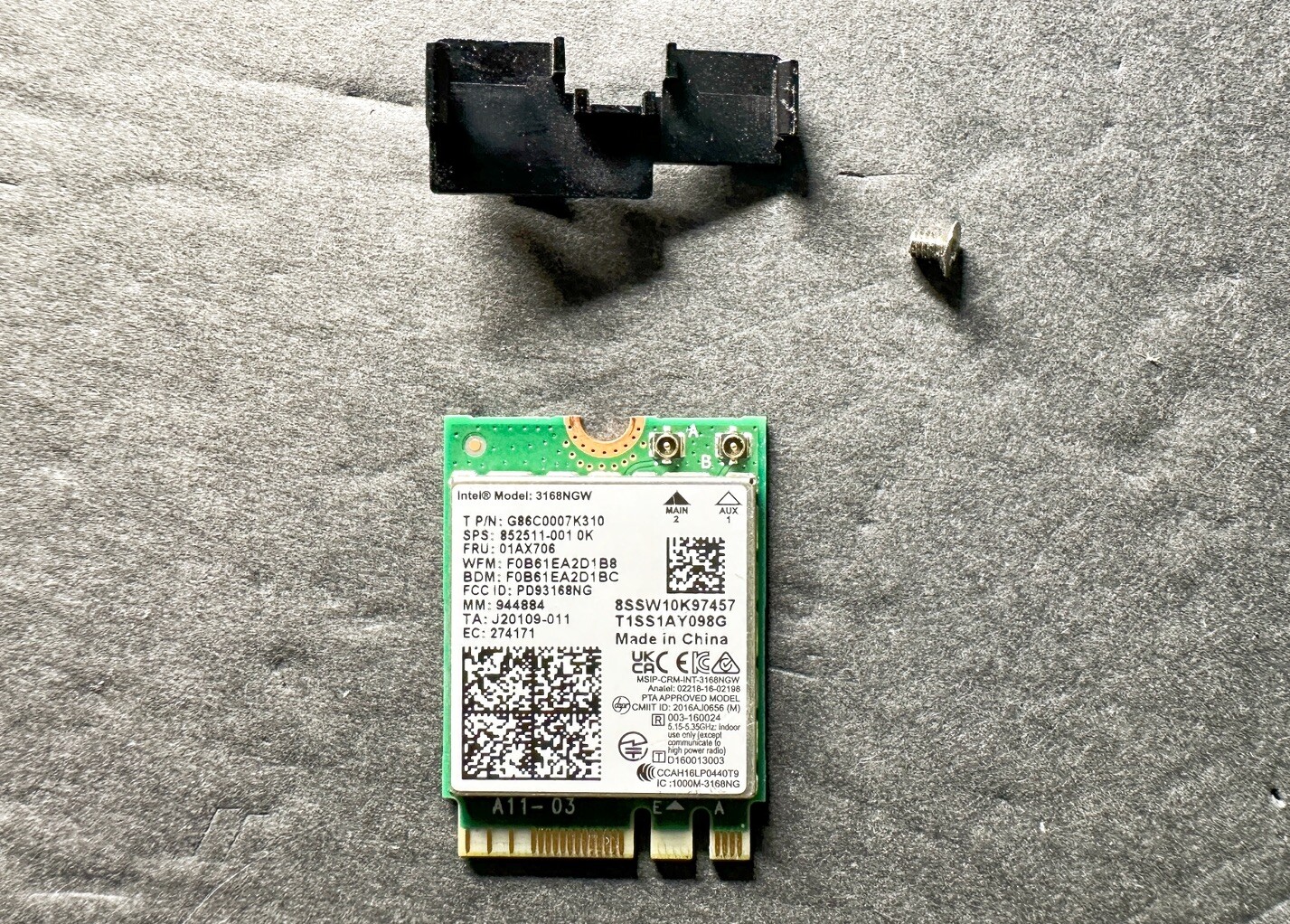 🔥Genuine intel 3168NGW 802.11AC 433Mbps Dual Band Bluetooth4.2 NGFF WIFI CARD