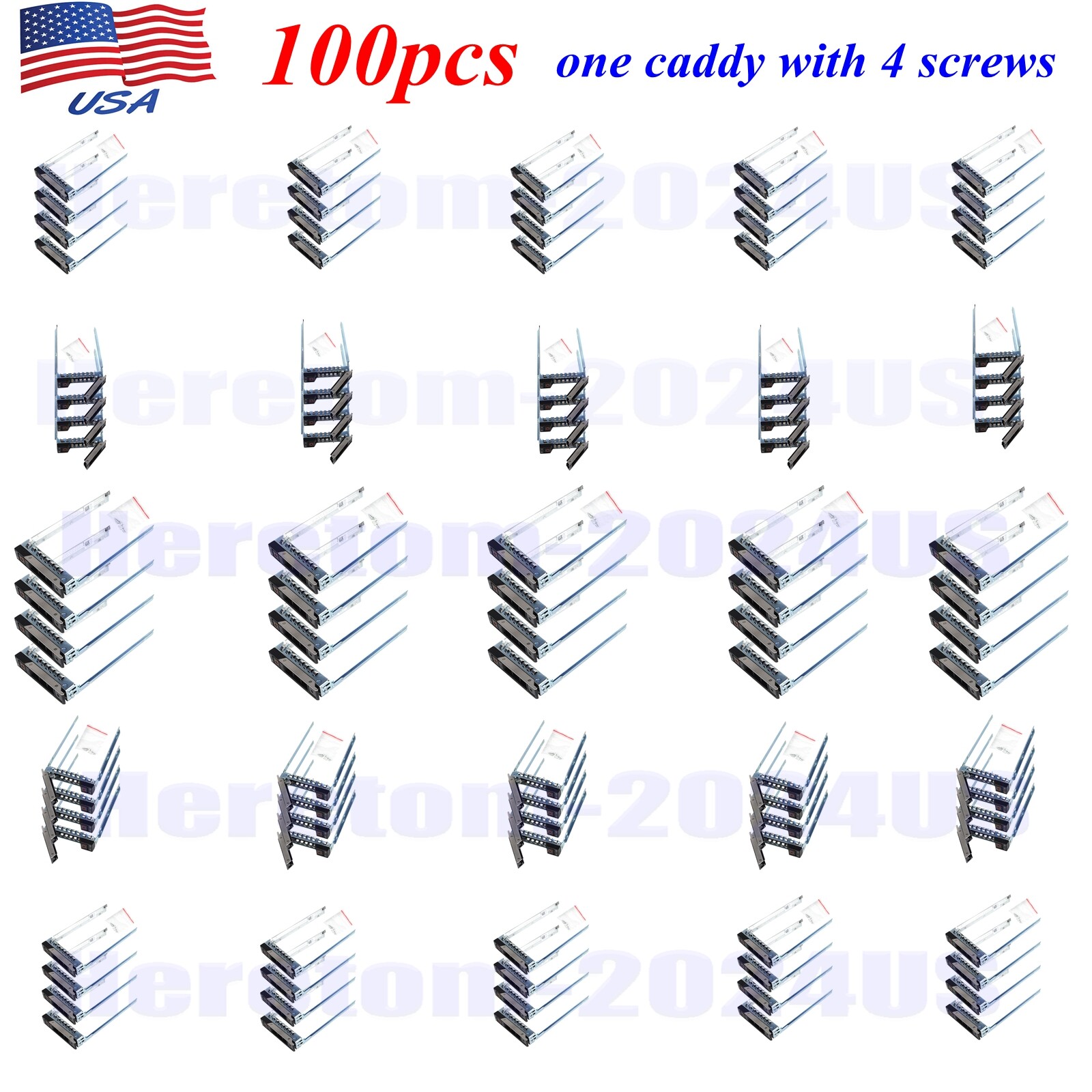 100x For Dell DXD9H 2.5" Gen14 Hot Swap HDD Tray Caddy R640 R740 R440 R940 R840