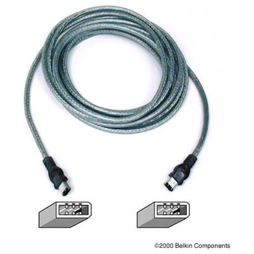 Belkin IEEE 1394 6-Pin to 6-Pin FireWire Cable: 4.5 meter Male-to-Male Clear Ice