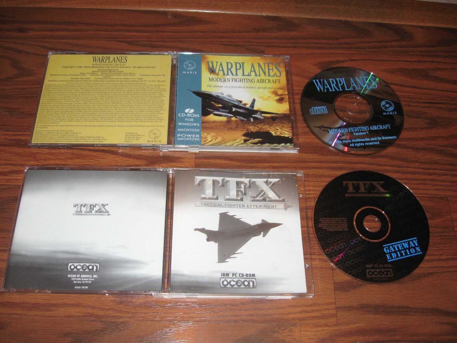 2 PC Games: Warplanes and TFX Near Mint on CD-ROM