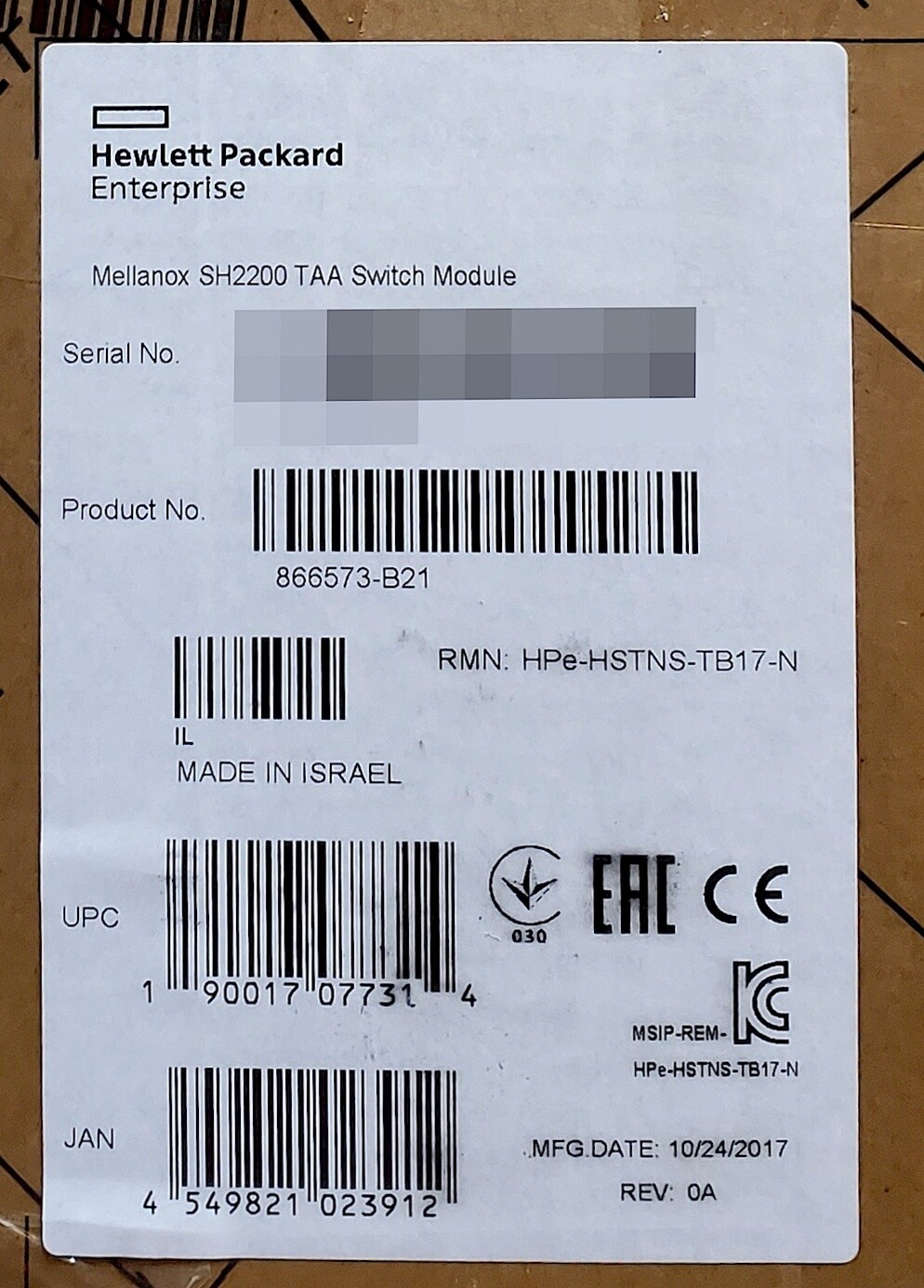 HP HPE Mellanox SH2200 Switch Module for Synergy 866573-B21 869162-001 