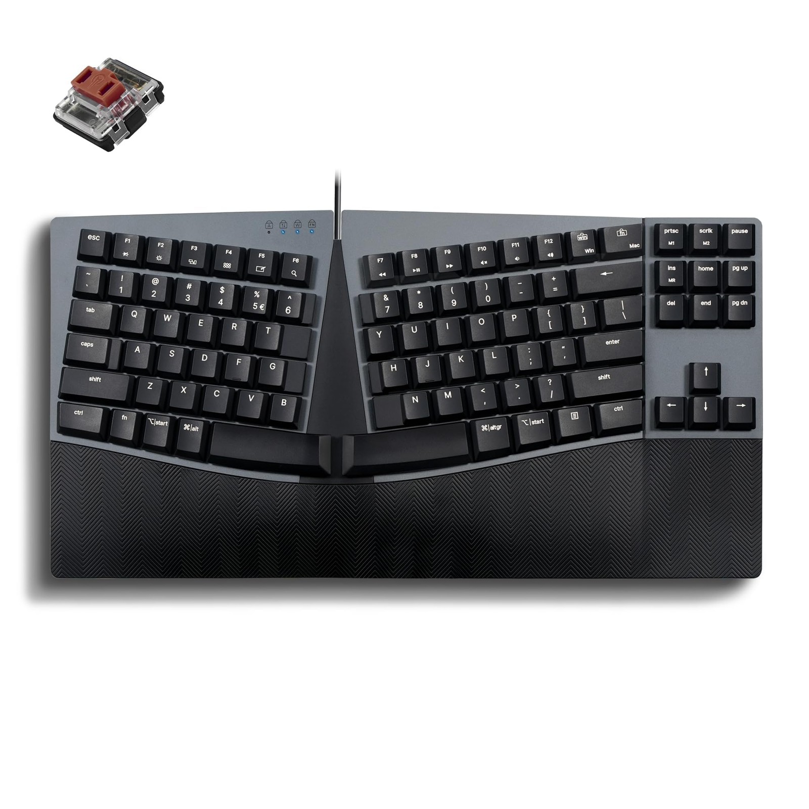 PERIBOARD-335BR Wired Ergonomic Mechanical Compact Keyboard - Low-Profile