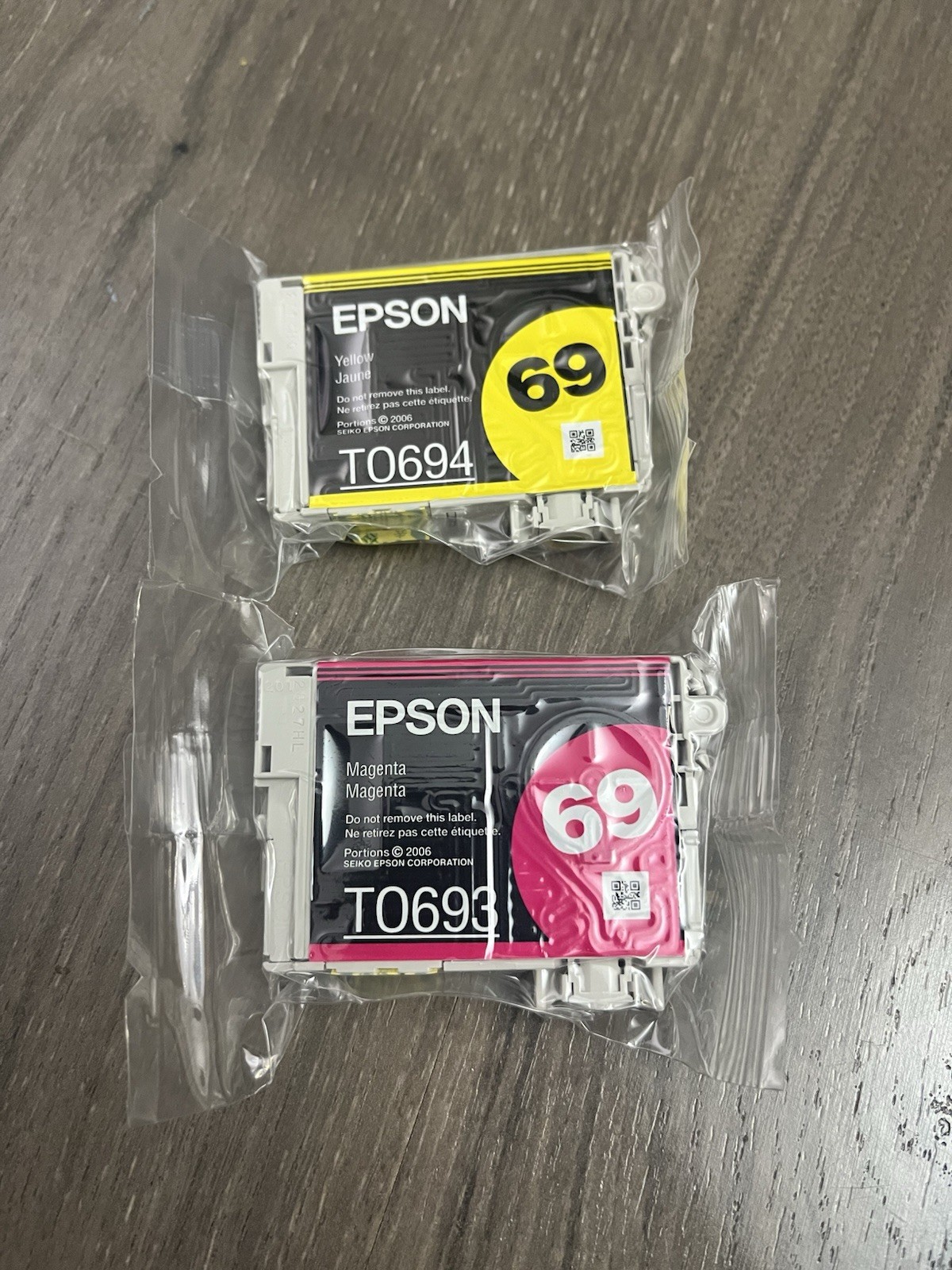 NEW Genuine Epson 69 T0694 T0693 Yellow Magenta Ink Cartridge OEM