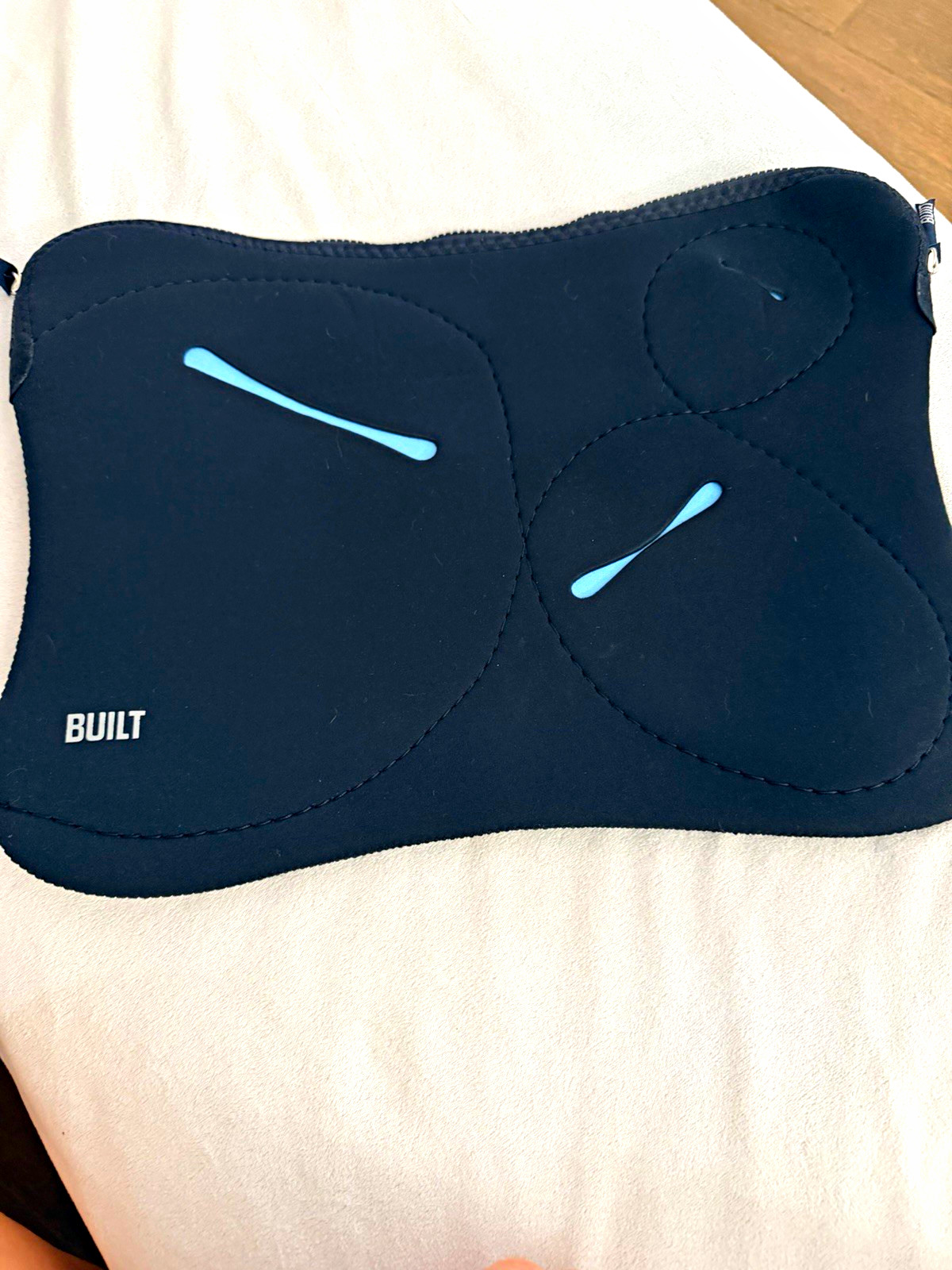 BUILT Cargo Laptop Sleeve Case Large Neoprene Padded Zipper Black/Blue