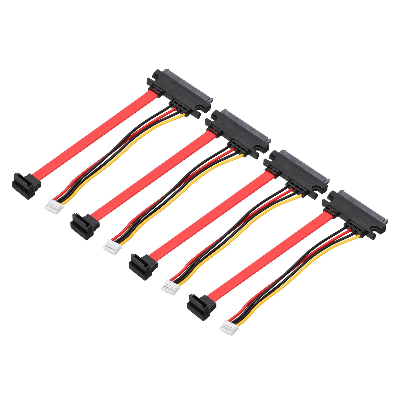 10cm PH2.0 4 Pin to SATA 7+15 Pin Power Cable, 4Pack 270 Degree SATA Right Angle