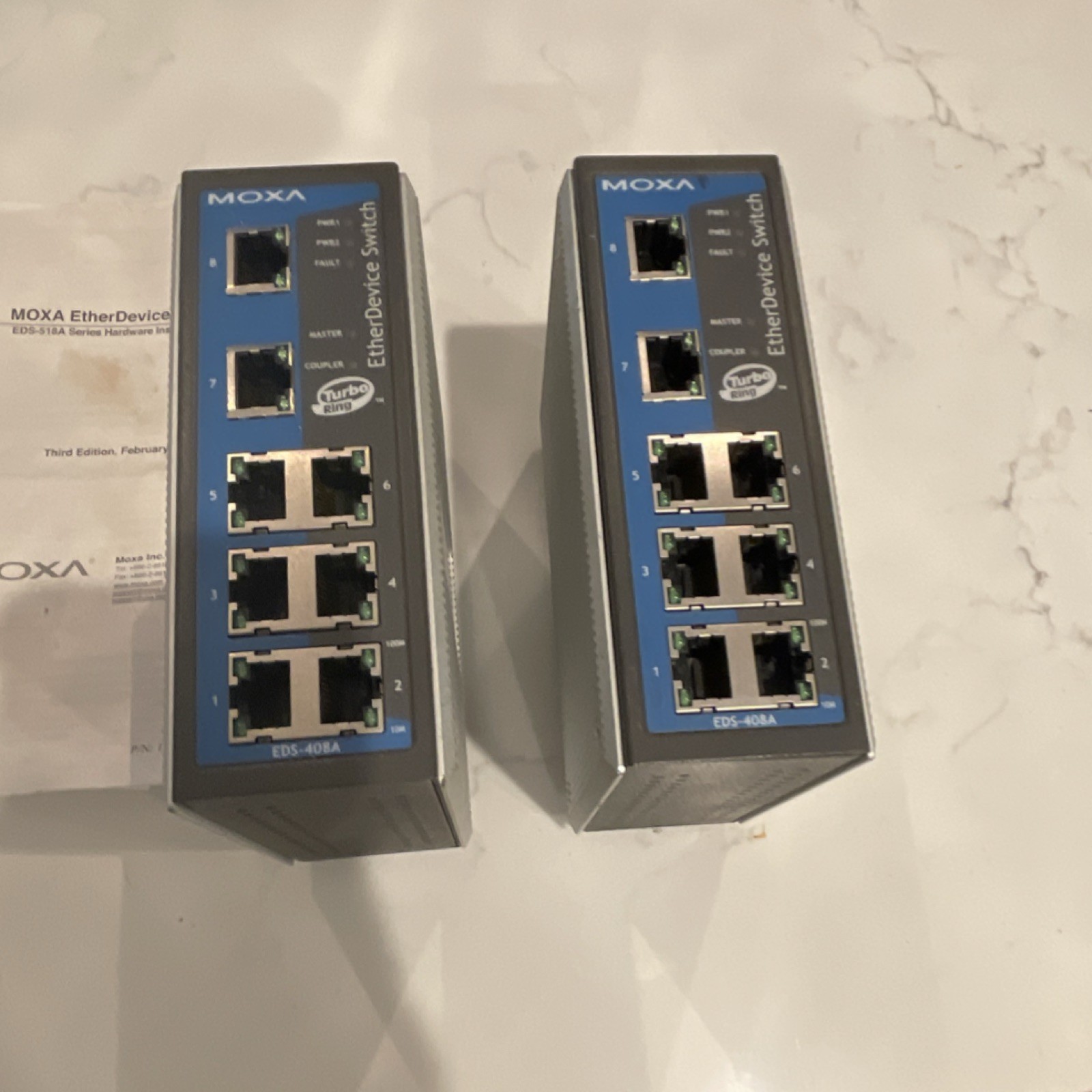 Moxa EDS-408A 8-Port Industrial Ethernet Switch RJ-45 Wired EtherDevice