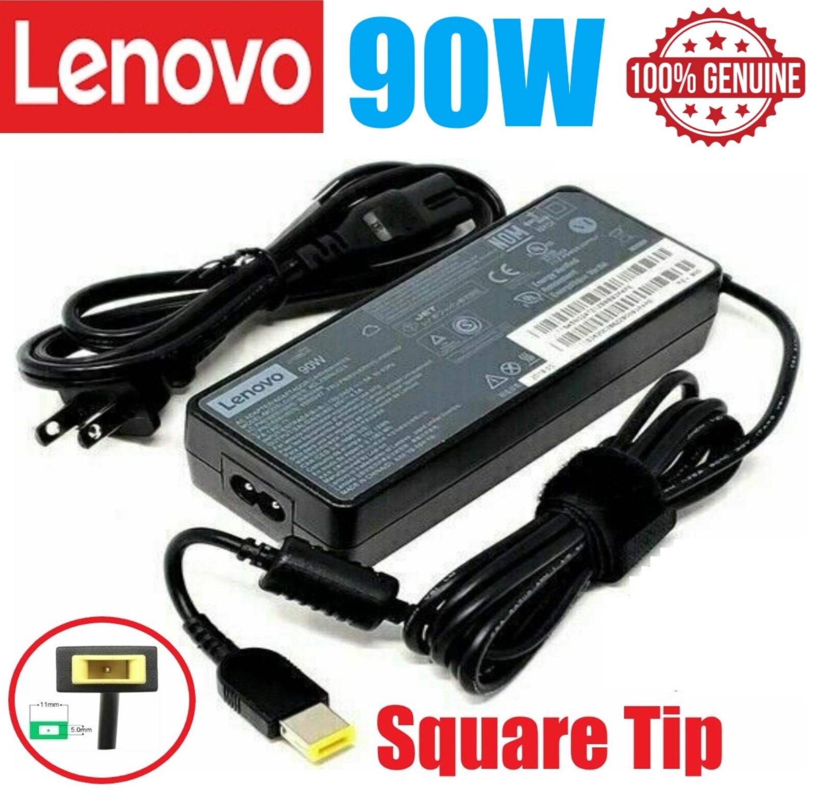 OEM Lenovo B40-30 B40-70 B40-80 B50-30 90W AC Adapter Power Charger Square Tip