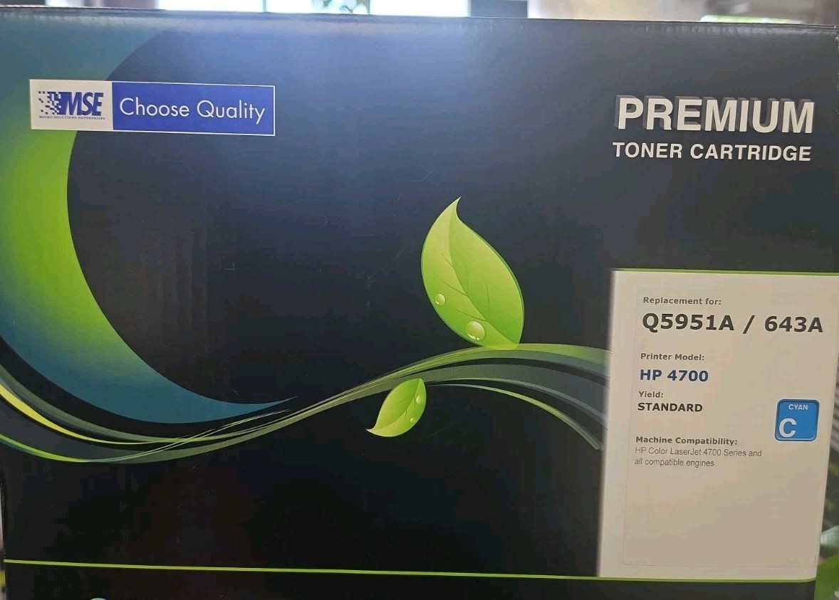 Remanufacture HP 643A/Q5951A Cyan toner cartridge for use in HP LaserJet 4700