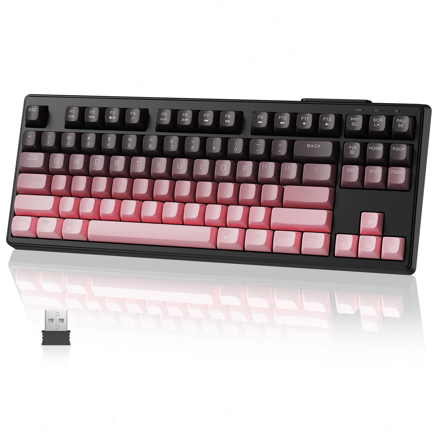ZIYOU LANG M87 80% Wireless Gaming Keyboard Silent Rainbow BT/2.4Ghz PBT PC MAC