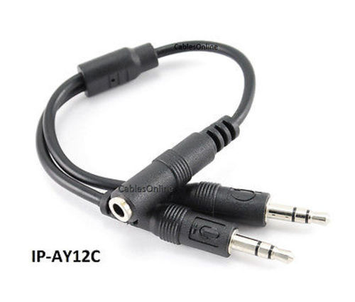 6" CablesOnline 3.5mm TRRS Jack to Dual TRS 3.5mm Headset / Mic Plug Splitter