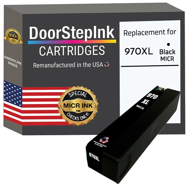 DoorStepInk Compatible Ink Cartridges For HP 970XL (CN625AM) Black MICR-USA