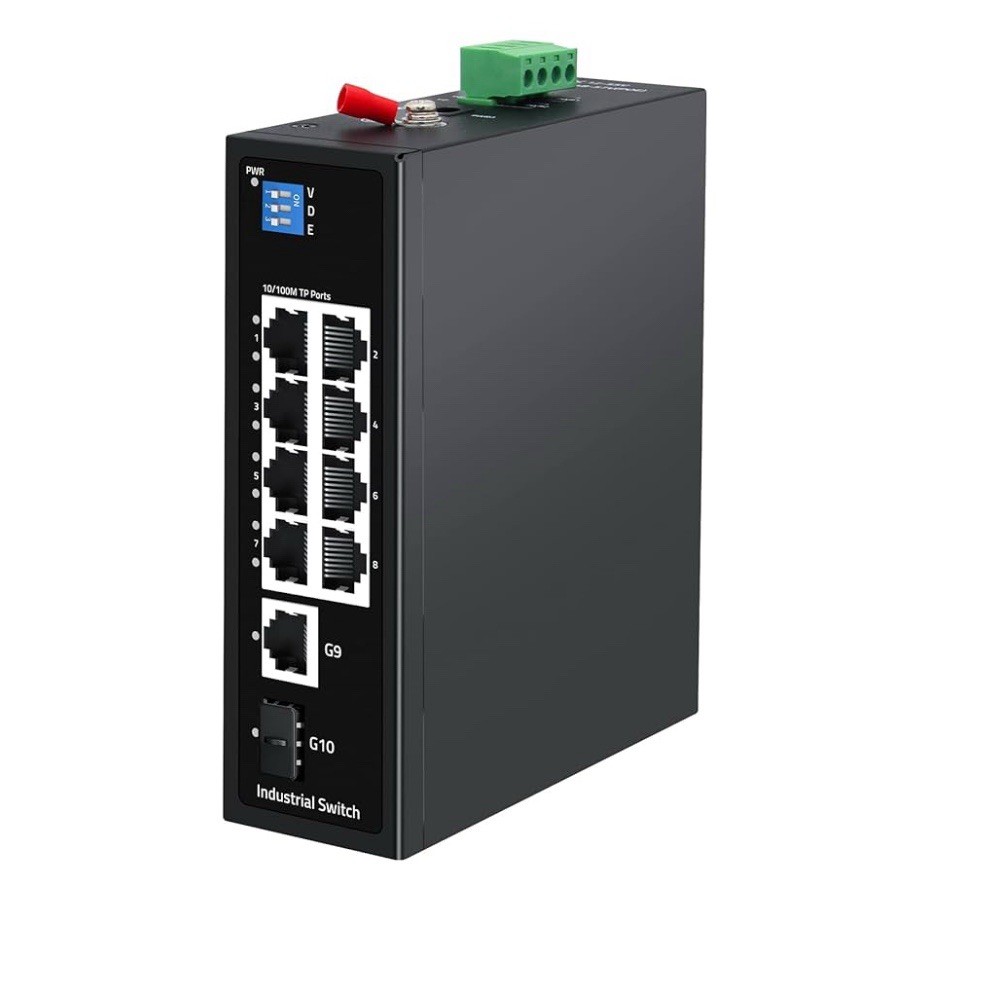 SODOLA 8 Port High Speed Industrial Switch with 2 Gigabit Uplinks