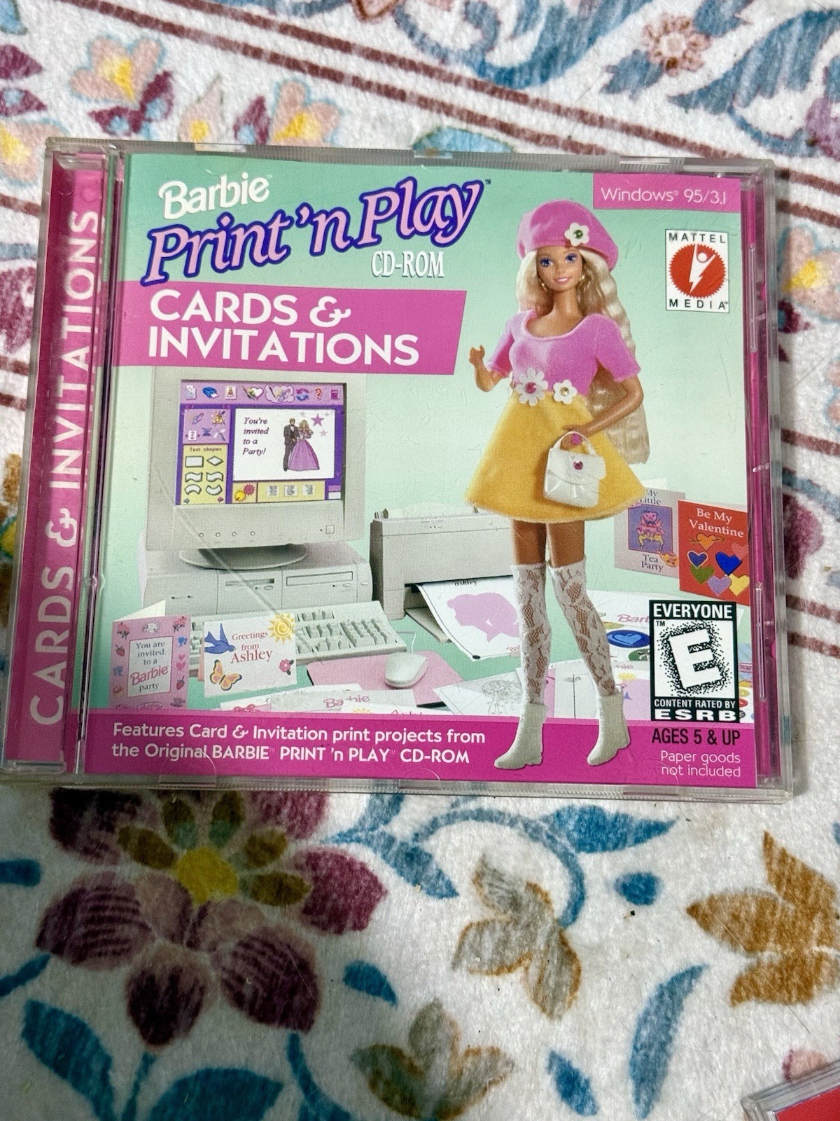 Mattel Media Barbie Print 'n Play Cards & Invitations CD-ROM Windows 3.1/95