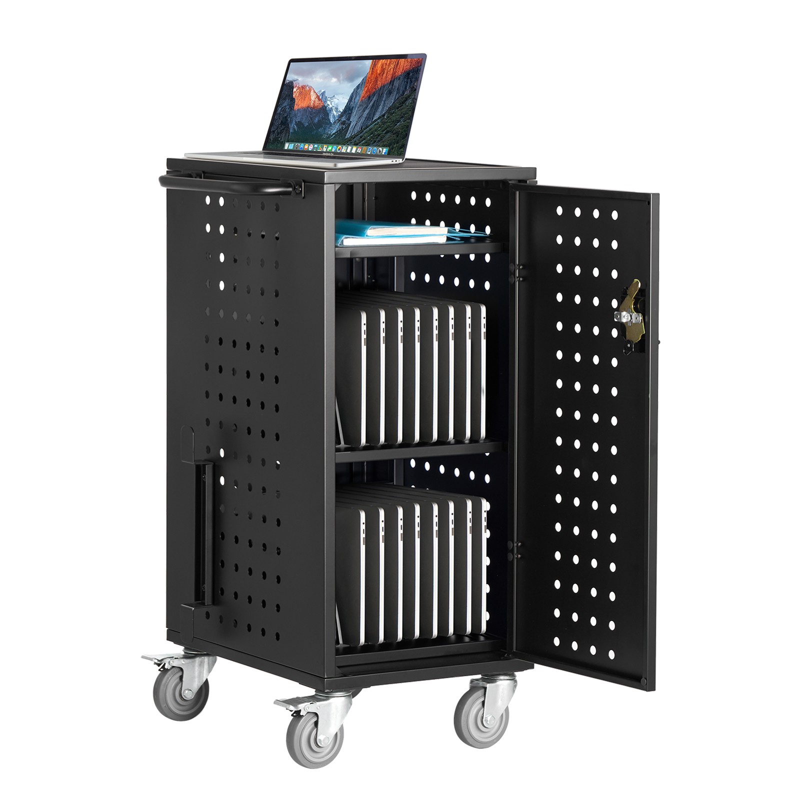 Uimoso Charging Cart Mobile Locking Charging Cart 20 Devices for Laptop & Tablet