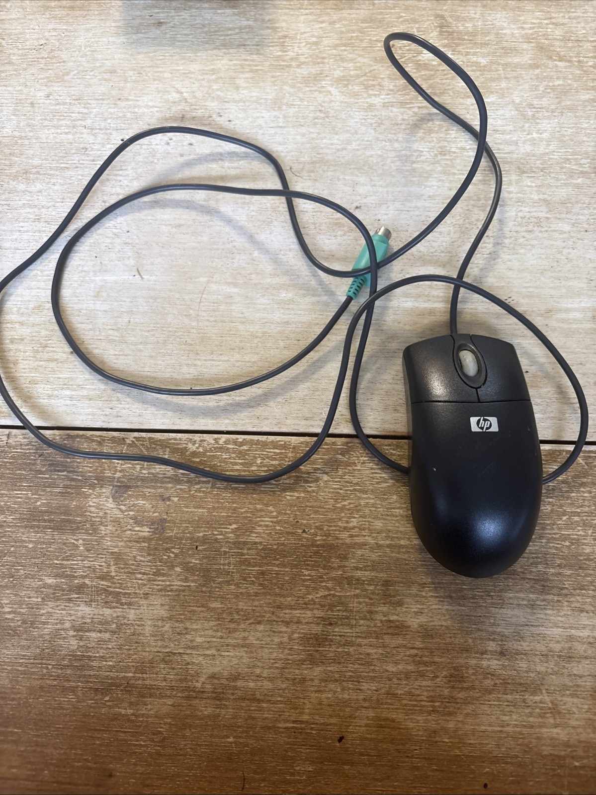 Genuine HP M-SBF96 Black Silver Three Button PS/2 Optical Scroll Wheel Mouse