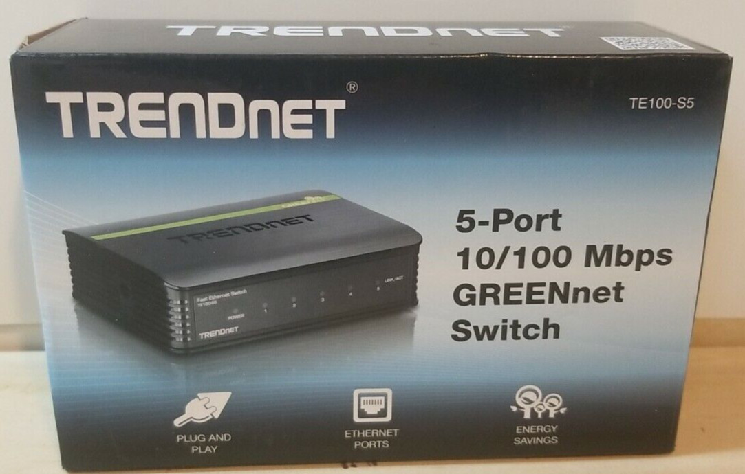 TRENDnet  TE100-S5 (TE100S5) 5-Ports External GREENnet Switch 10/100 Mbps