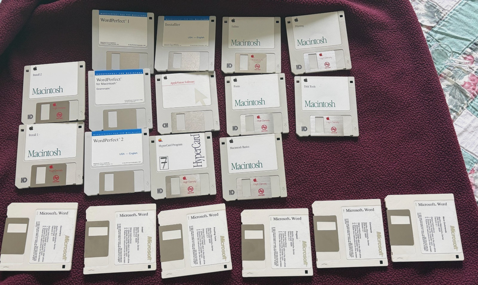 Set of 18 floppy 3.5 discs 1990s in good condition but not tested recently