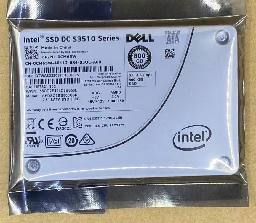 for Dell Intel S3510 800GB SSD SSDSC2BB800G6R 55CD2E414D8D3BEC SATA 6Gbps