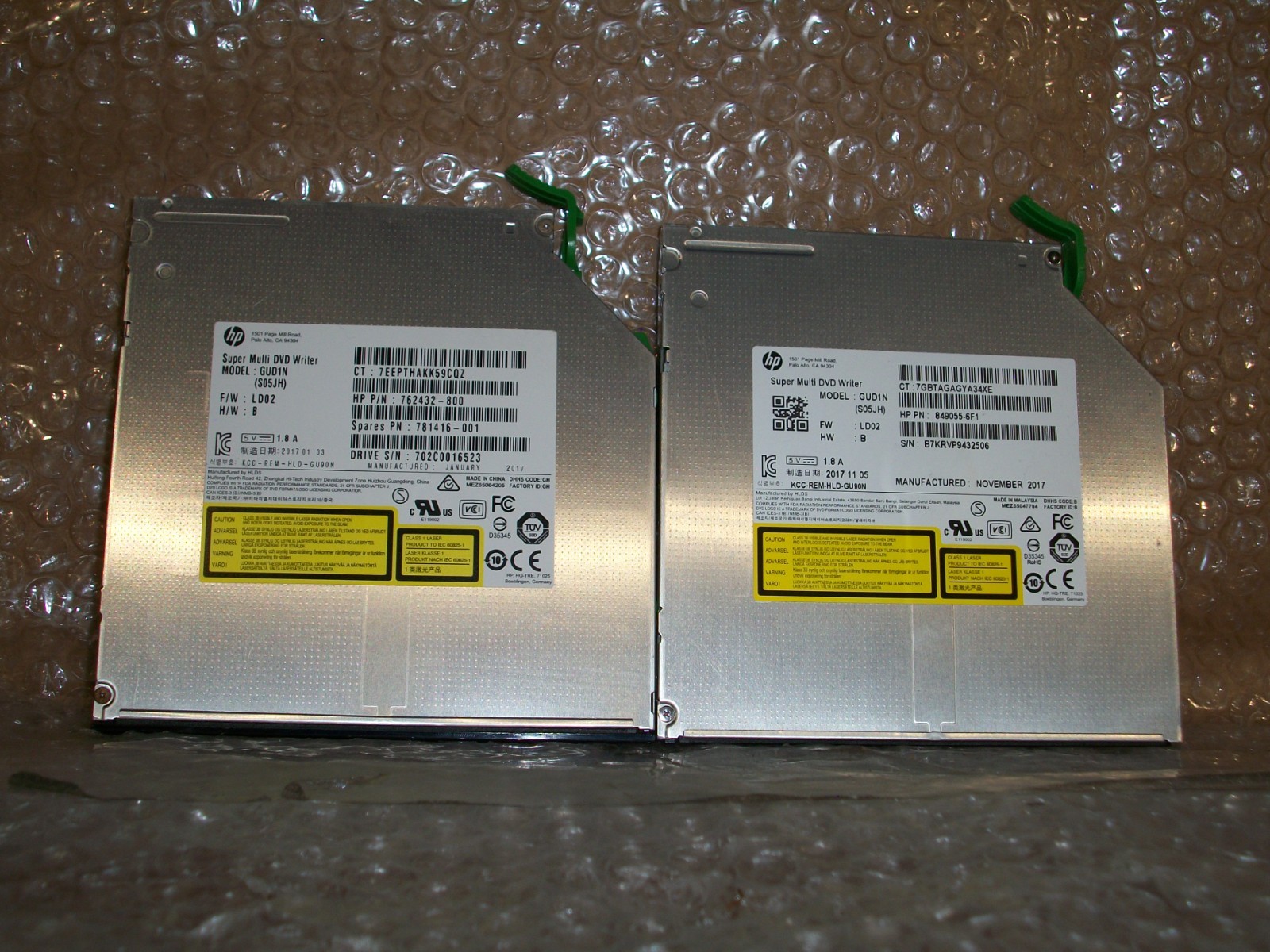 LOT OF 2 HP Genuine GUD1N Super Multi DVD-RW Burner Drive P/N 762432-800 781416