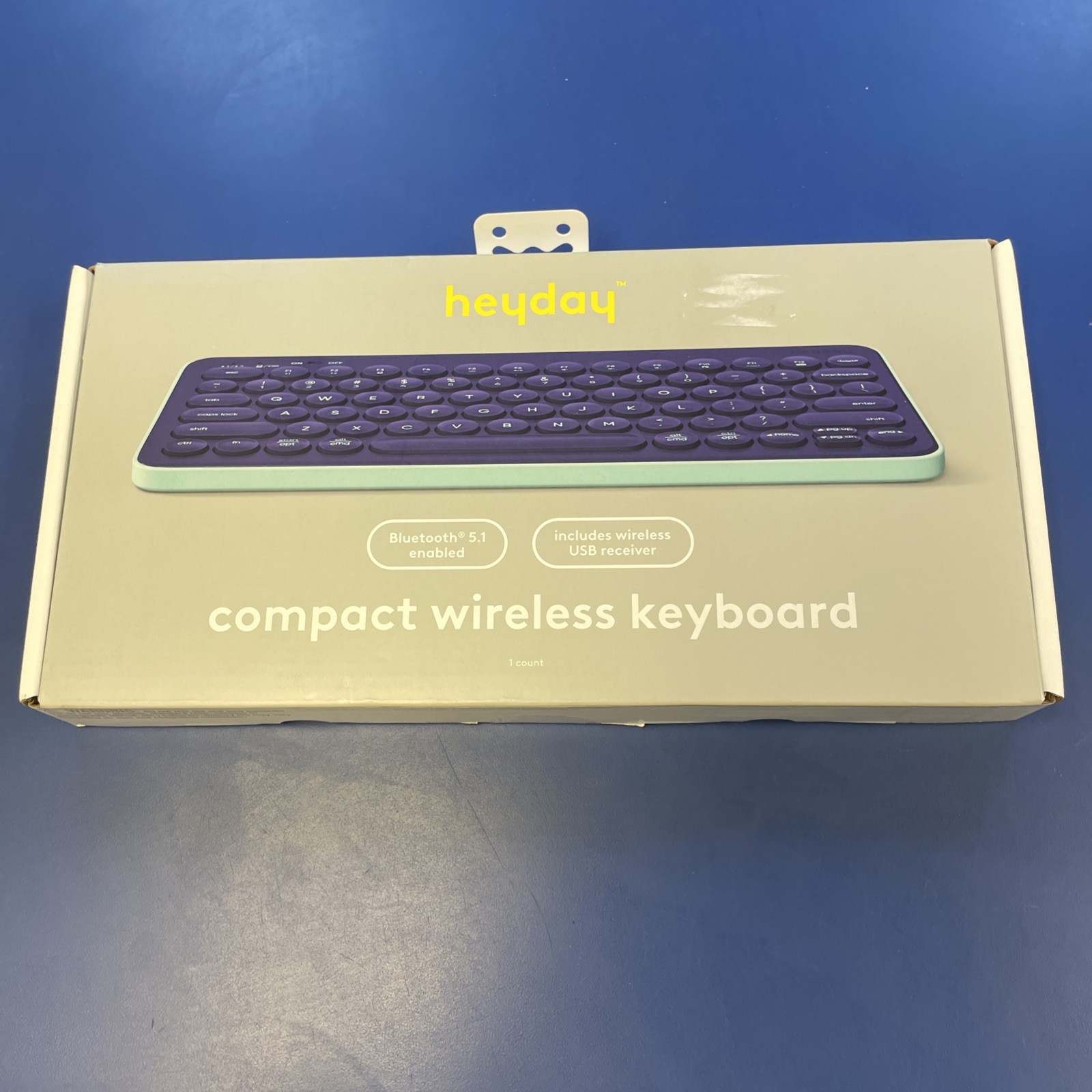 Heyday Compact Wireless Keyboard USB Receiver & Bluetooth 5.1 Purple/Teal