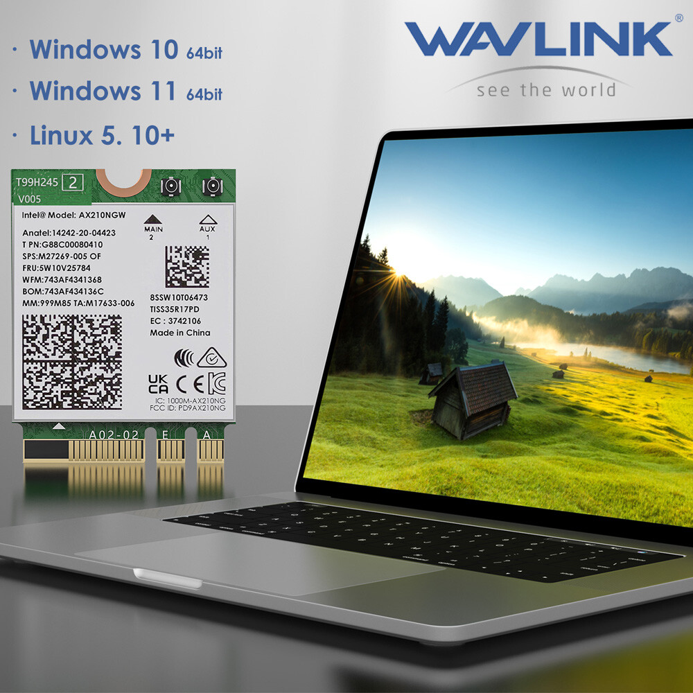 M.2 NGFF WiFi Card WiFi 7 Intel BE200 WiFi 6E AX210 Tri Band BT5.4 Laptop Card