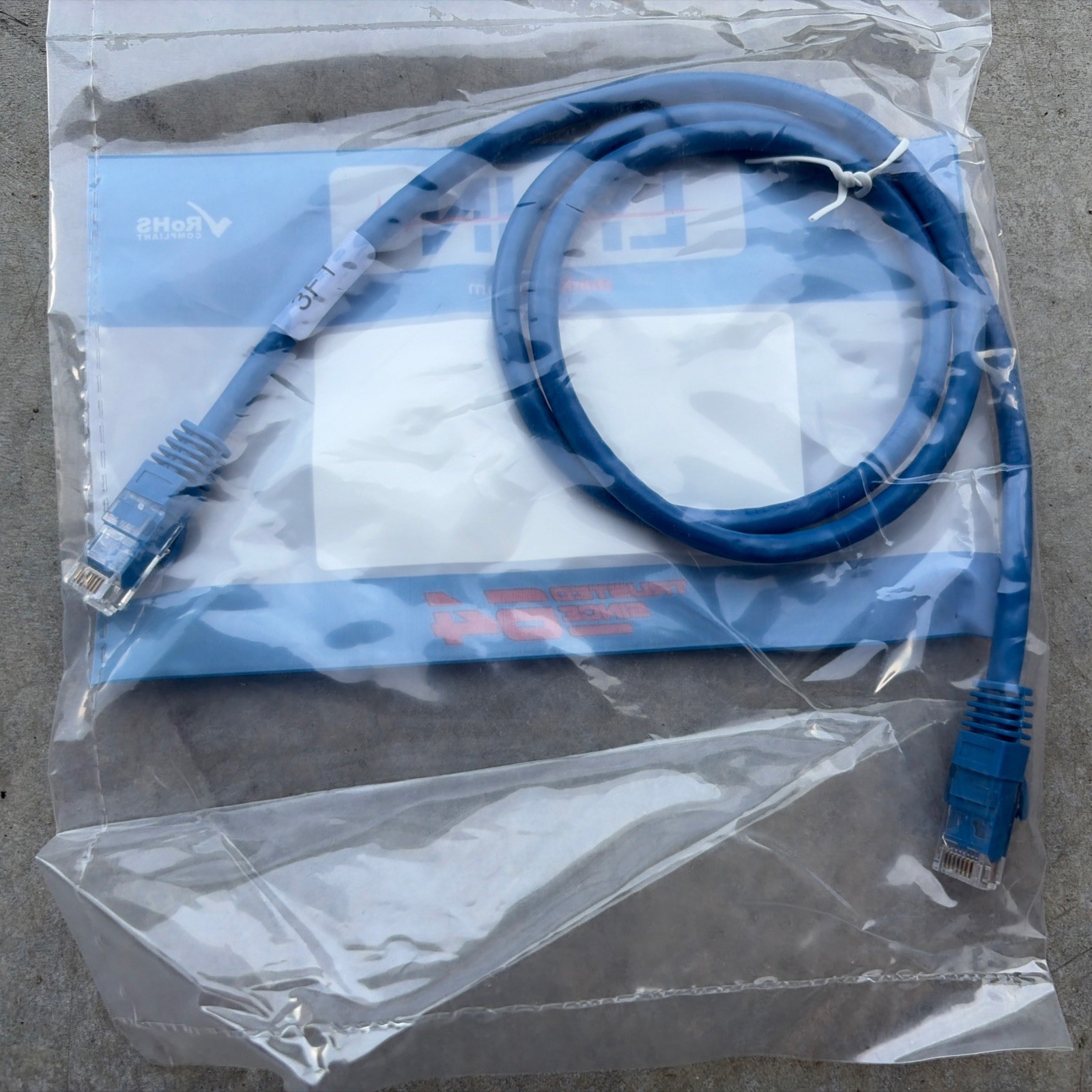 250 Pack Lynn Choice Cat6 3ft Patch Cables Blue Booted