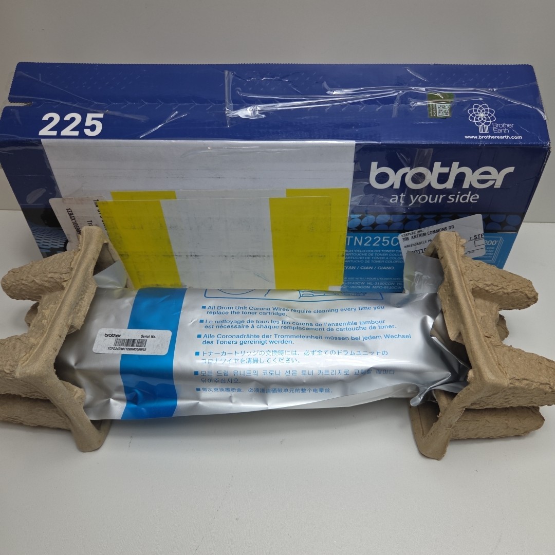 NEW GENUINE - BROTHER TN225C CYAN TONER CARTRIDGE - TN-225C - SEALED BAG