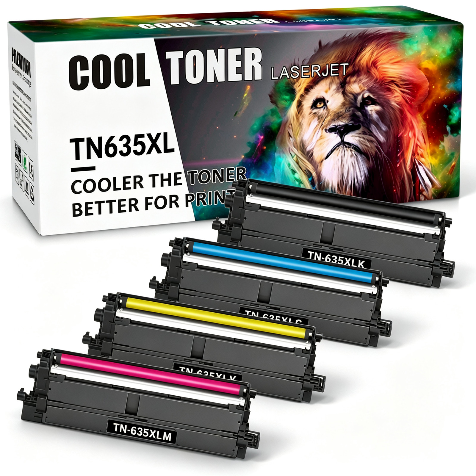 4PK TN635XL Toner Cartridge for Brother MFC-L8930CDW HL-L8430CDW HL-L8430CDWT