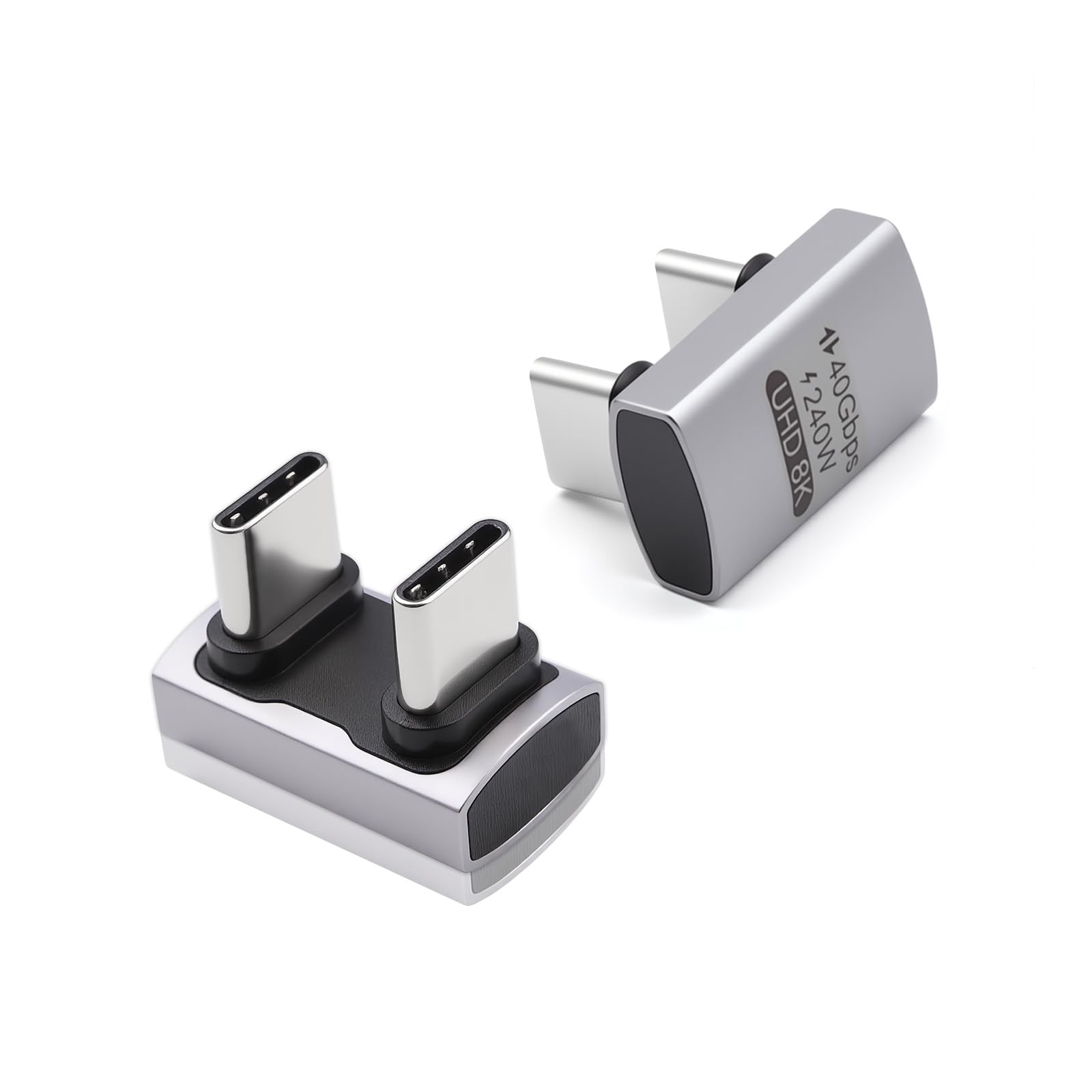 Duttek U-Shape USB-C Male to Male Adapter 240W 40Gbps 8K 2 Pack Japan Import