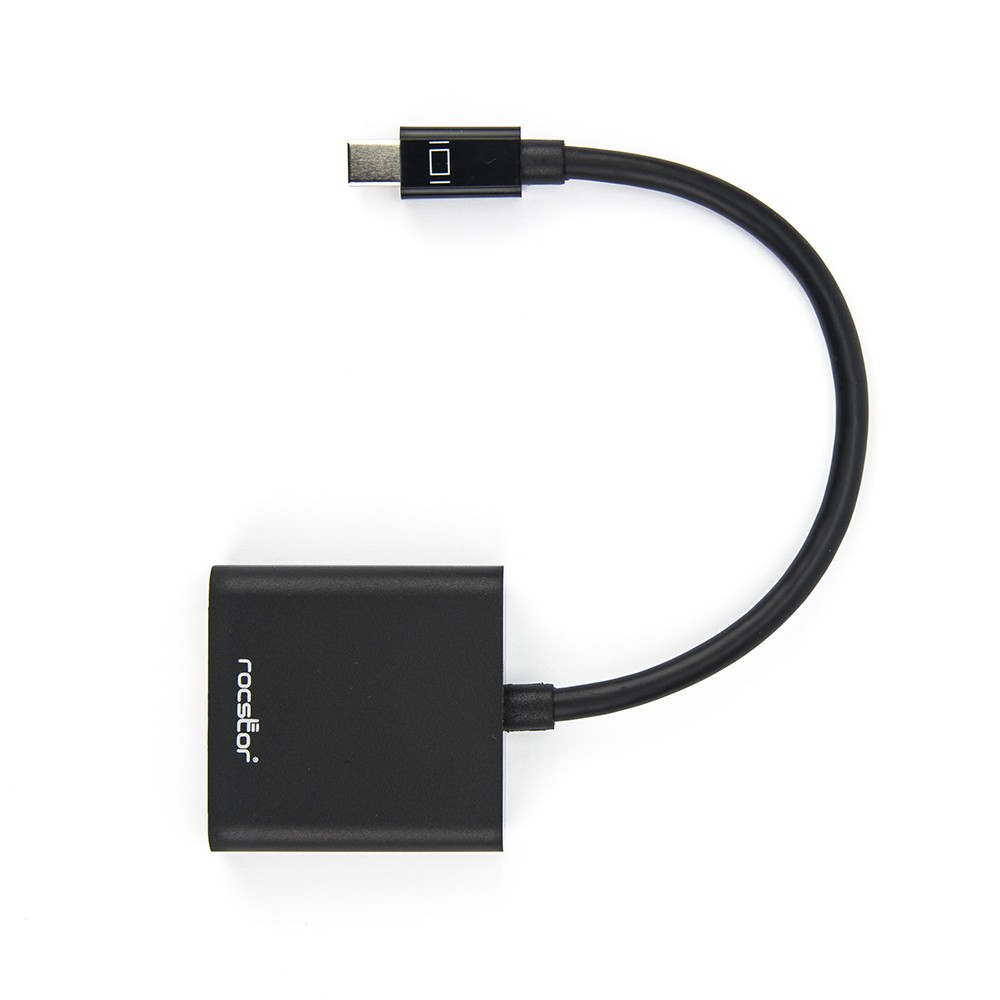 Rocstor Y10A199-B1 6In Mini Displayport To Vga Male Female Adapter Black