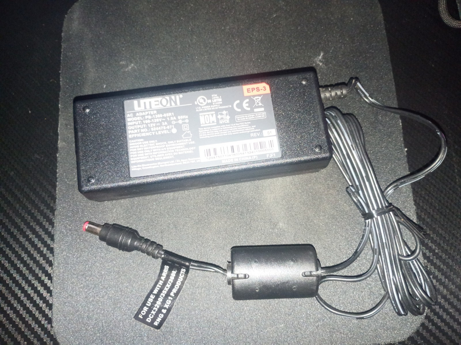 Liteon AC Adapber Model PB-1360-05R1 with Output 12V 3A USED GOOD