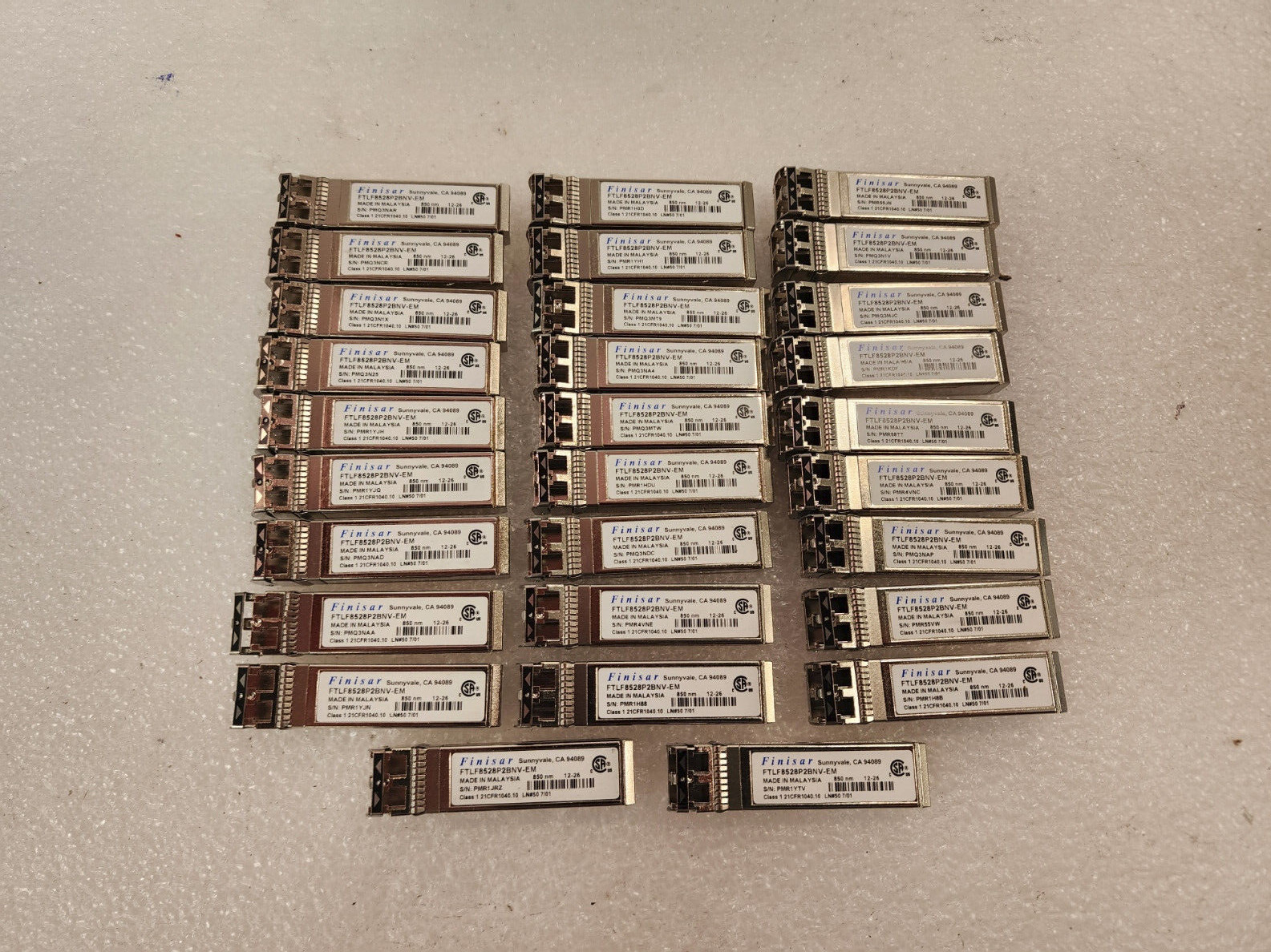Finisar FTLF8528P2BNV-EM SFP Modules Lot of 29 Pieces