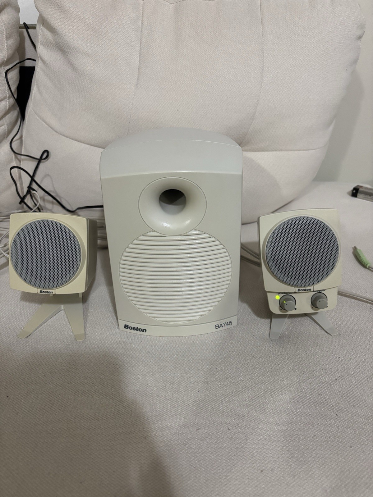 Boston Digital BA745 Computer 3 Piece Speakers W/Sub & Power Adapter