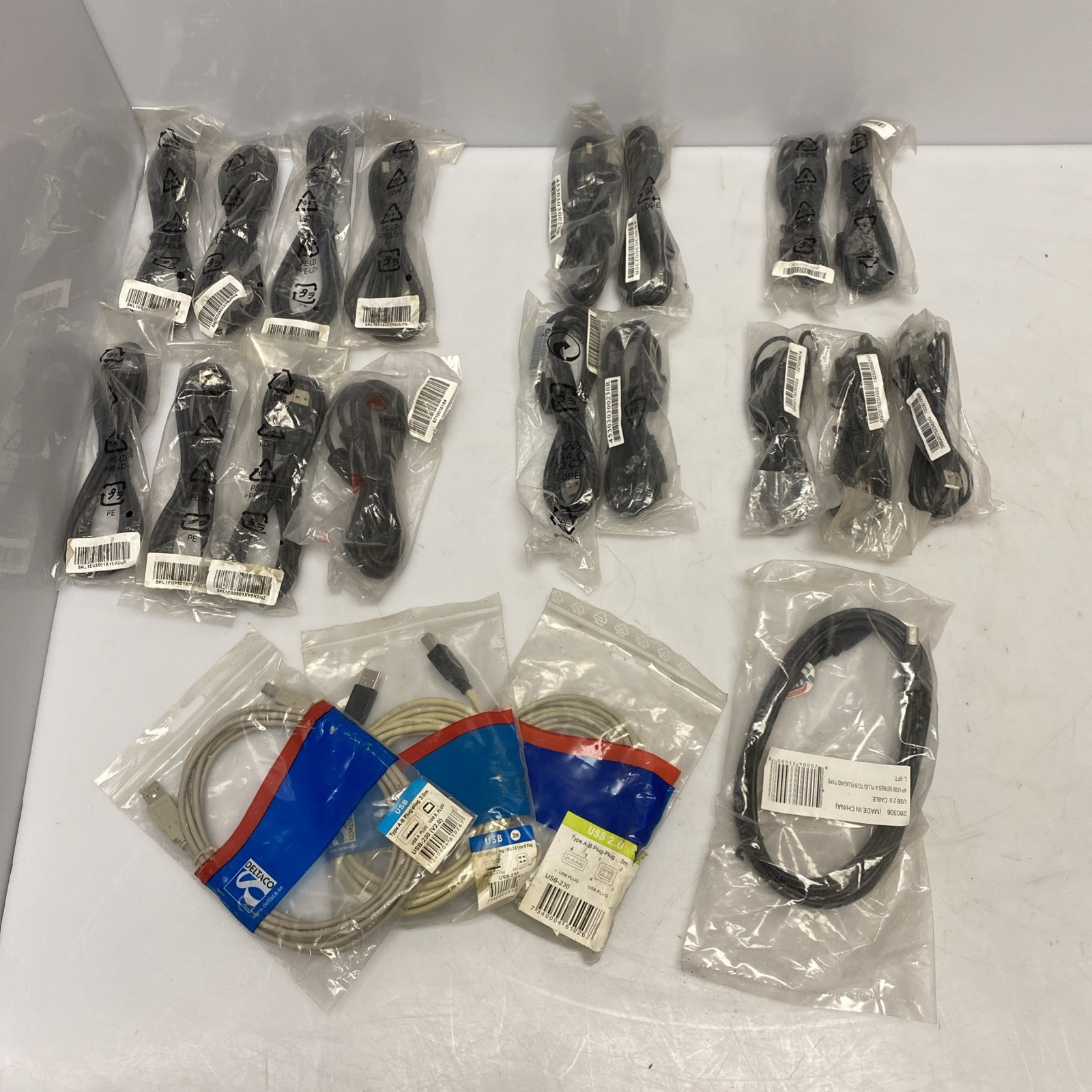 Lot Of 21 Universal USB 2.0/3.0 Type A to B Cable 6ft Black