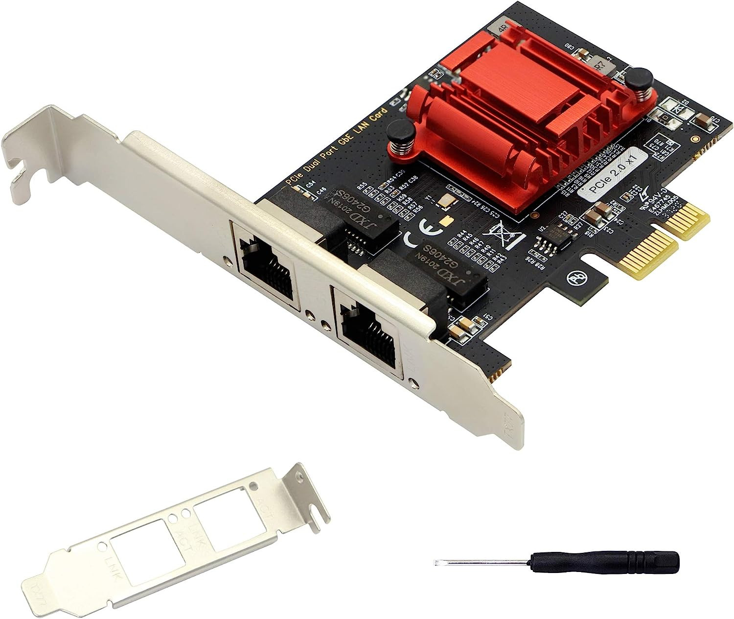 Dual Port Gigabit Ethernet Converged PCI-E X1 Card,2X RJ45 Gigabit Network