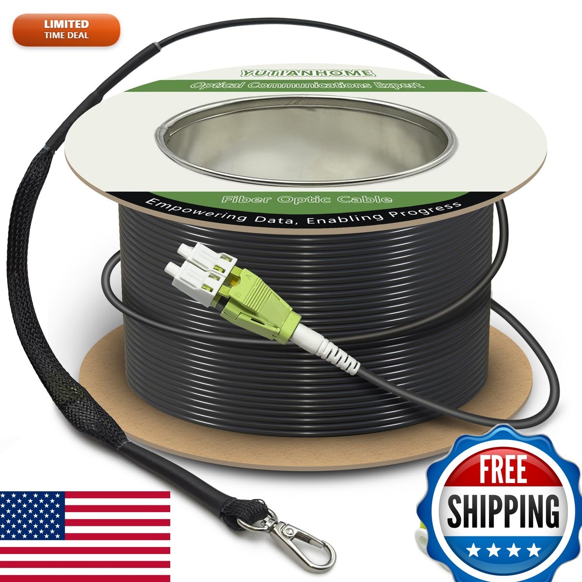 YUTIANHOME 75m/250ft OM5 Multimode Armored LC to LC Fiber Optic Cable 40Gb