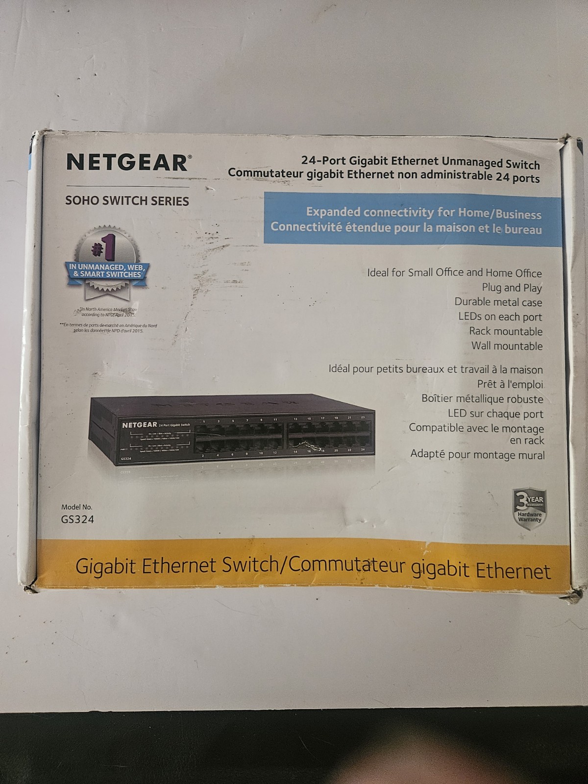 NETGEAR  GS324-100NAS 24 Port Unmanaged GBit Ethernet Switches NIB 