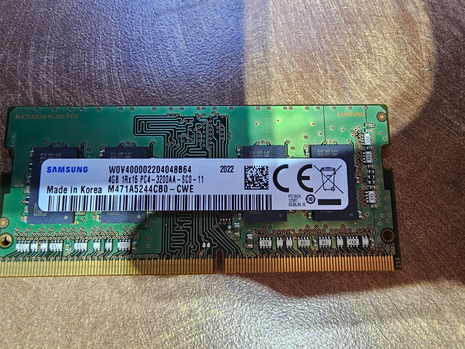 M471A5244CB0-CWE OEM SAMSUNG LAPTOP MEMORY 4GB 1Rx16 PC4-3200AA-SC0-11(CA64)DDR4
