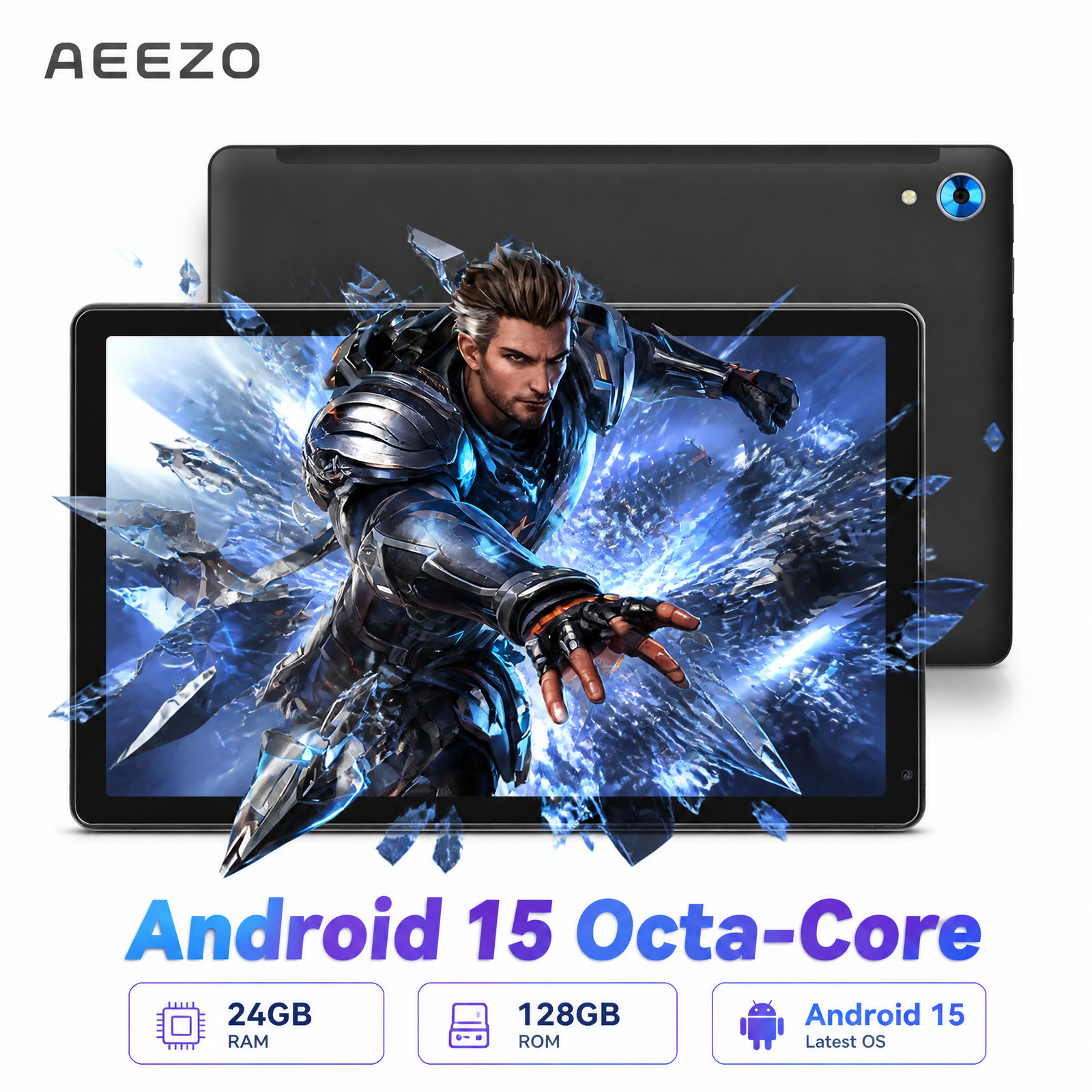 AEEZO Tablet C107 Android 15 Wifi Tab 128GB 1280*800 IPS 10.1" Widevine L1 GMS